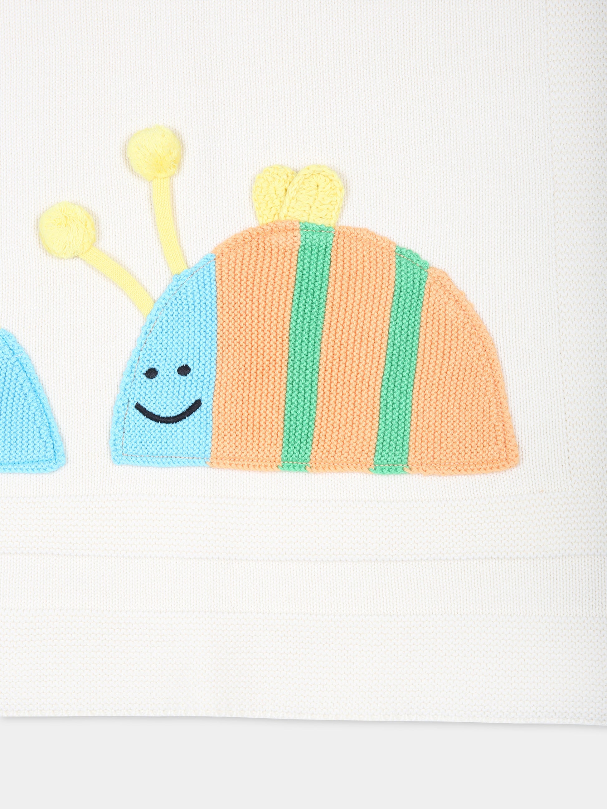 Coperta avorio per neonati con coccinella,Stella Mccartney Kids,TU0530 Z1877 101