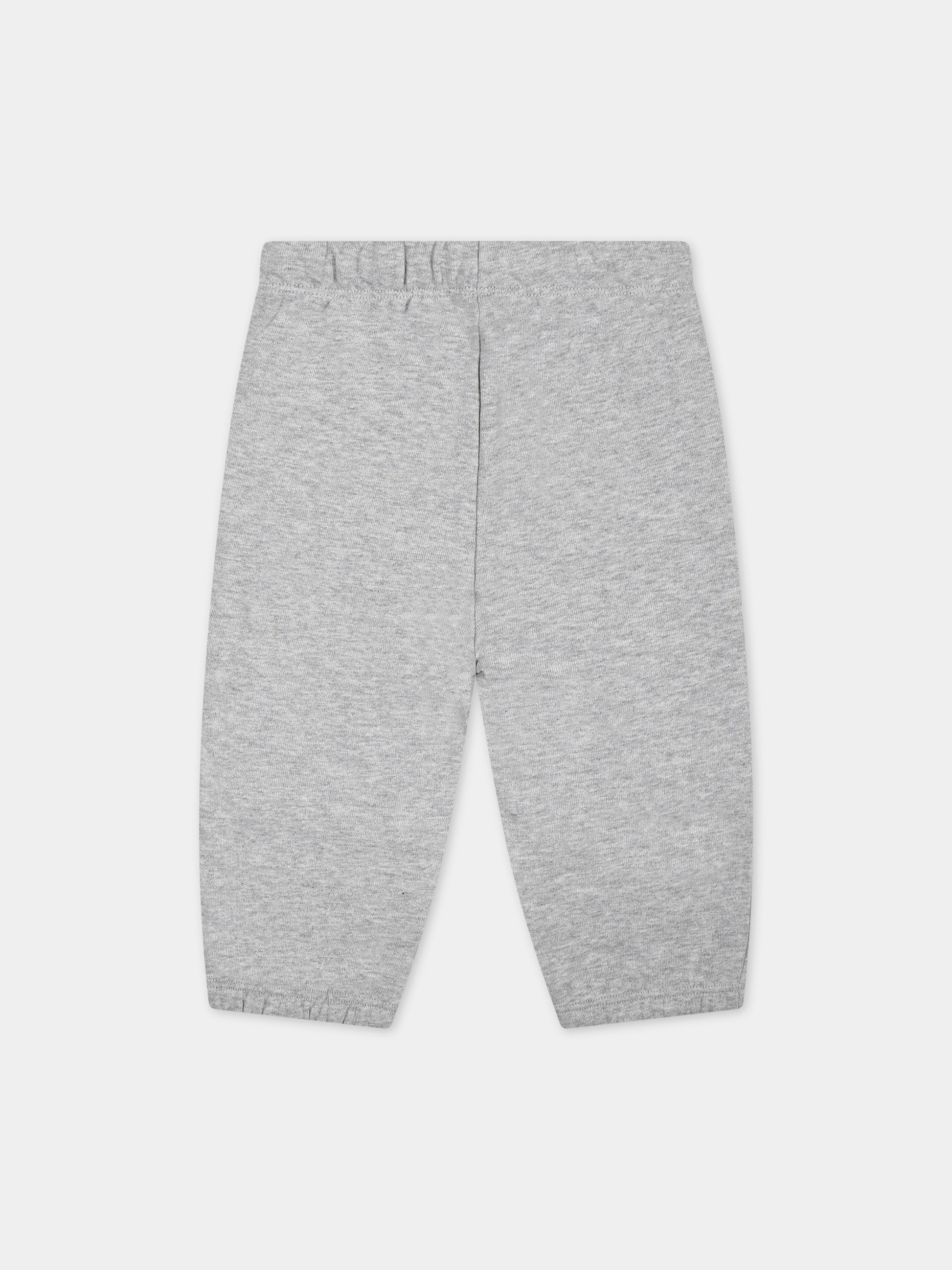 Pantaloni grigi per neonato con stampa pinne di squalo,Stella Mccartney Kids,TU6580 Z0499 807