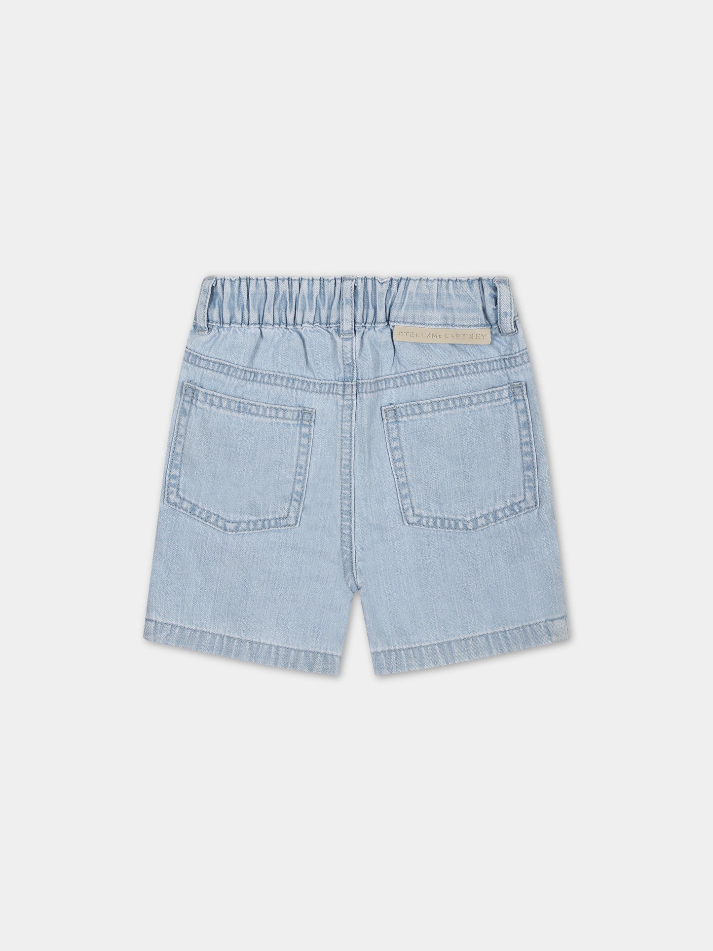 Shorts in denim per neonato con logo,Stella Mccartney Kids,TU6659 Z0522 601