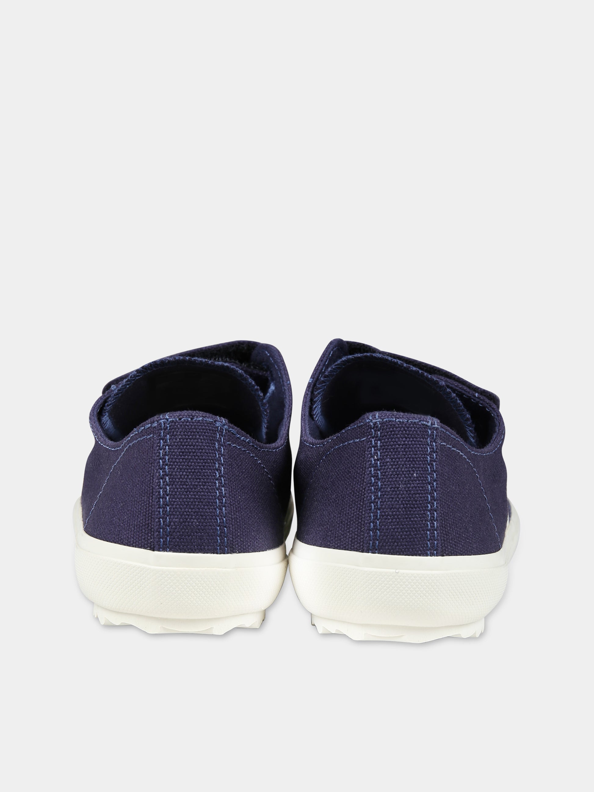 Sneakers blu per bambini con logo avorio,Veja,OV0103071C