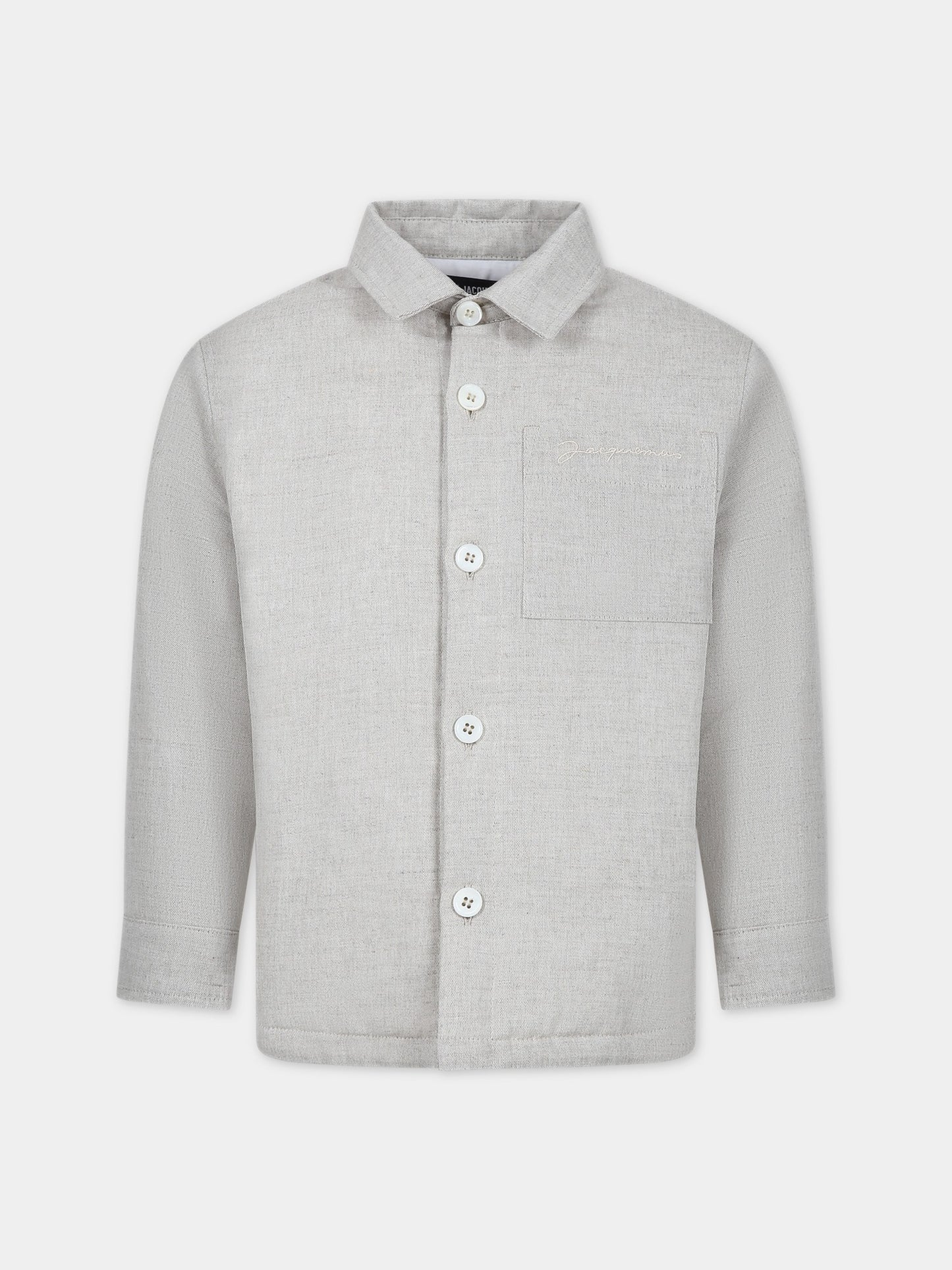 Giubbotto 'La Chemise Boulanger' beige per bambino con logo,Jacquemus,Q00006 237