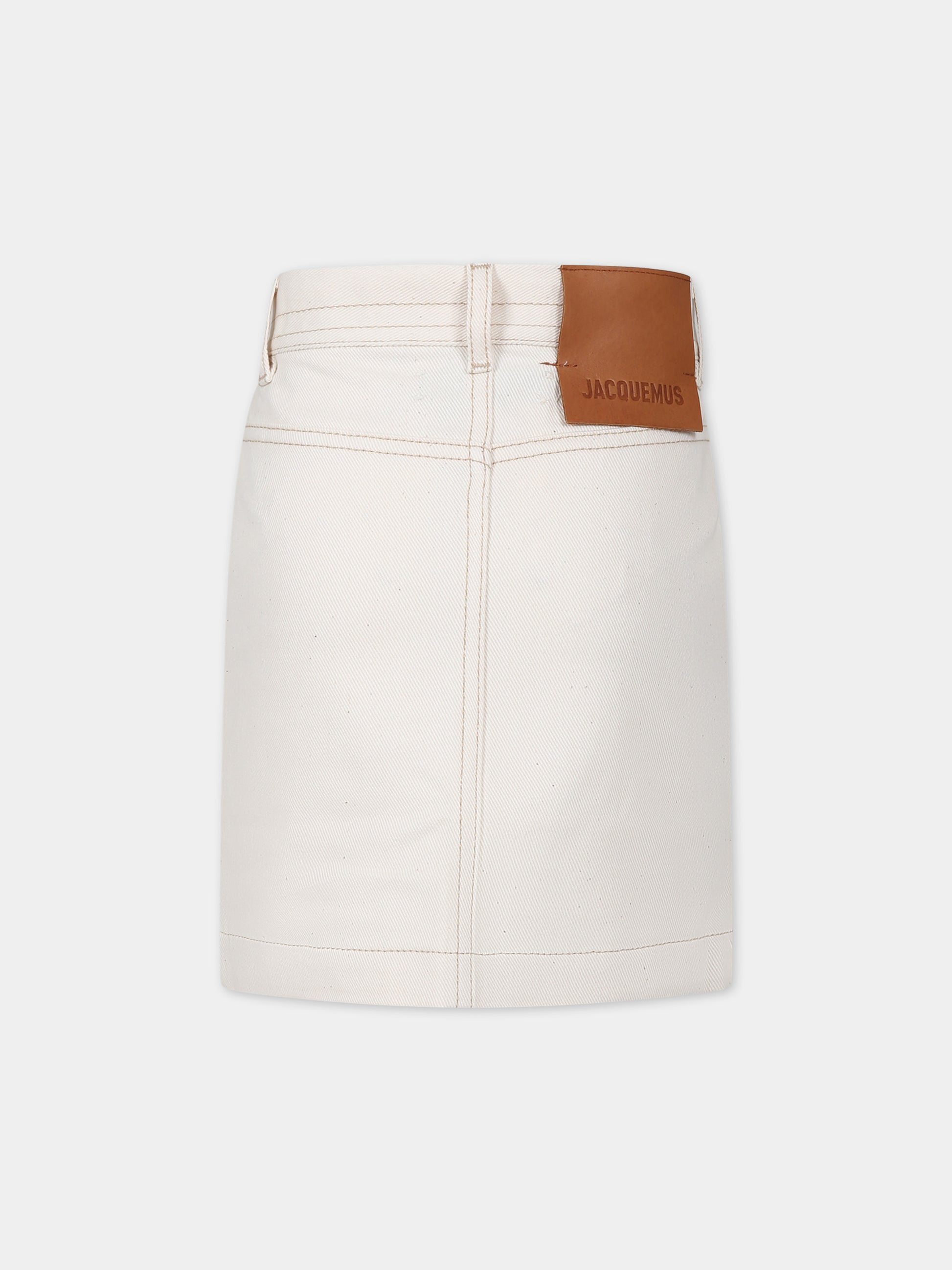 Gonna 'La Jupe De Nîmes' avorio per bambina,Jacquemus,Q00027 148
