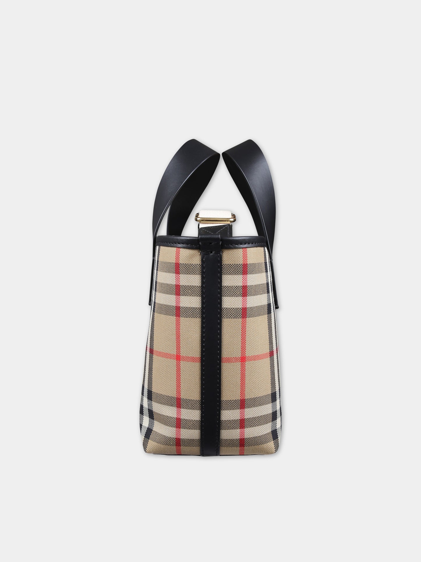 Borsa beige per bambina con check vintage,Burberry Kids,8078246 A7028