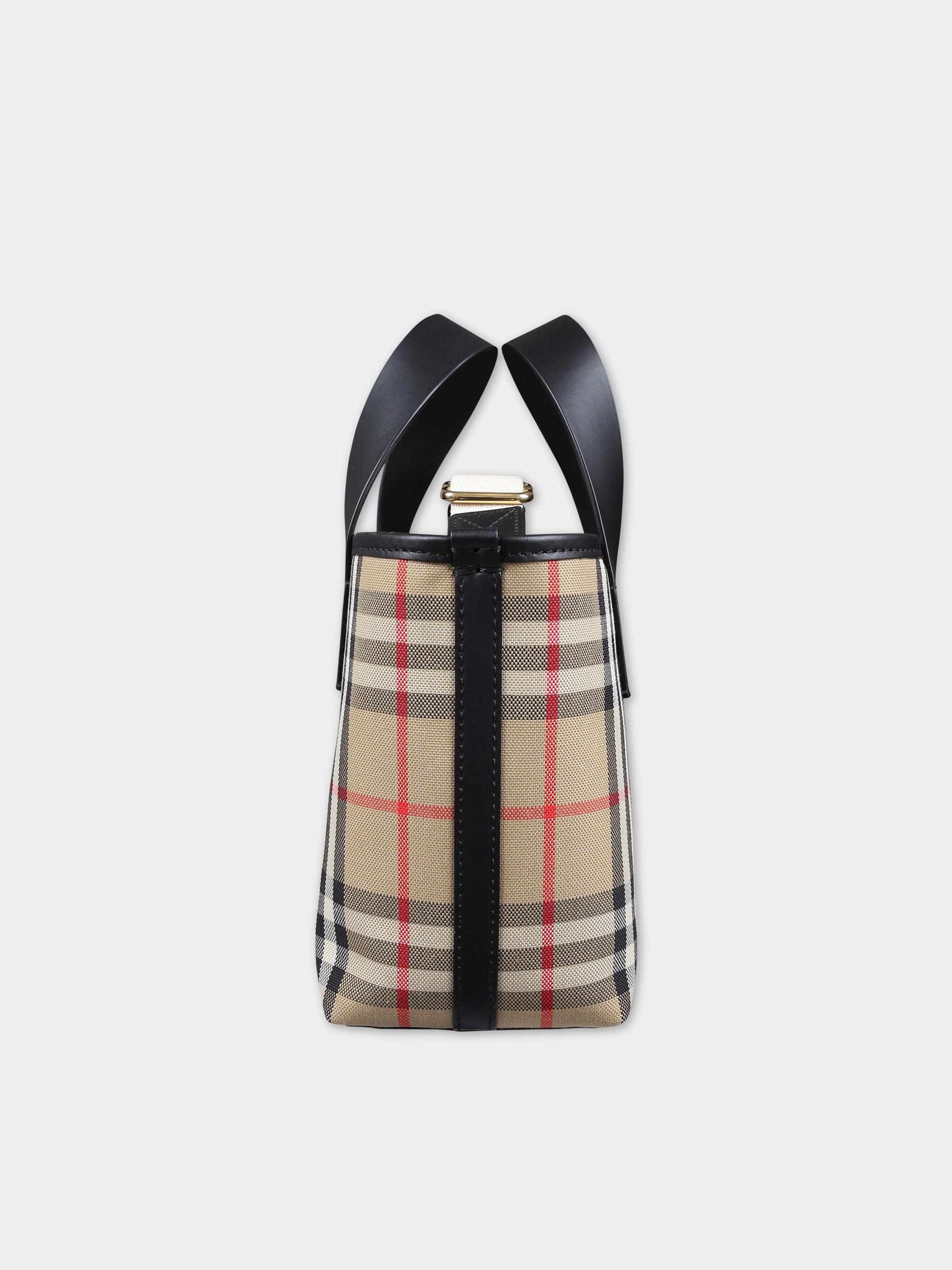 Borsa beige per bambina con check vintage,Burberry Kids,8078246 A7028