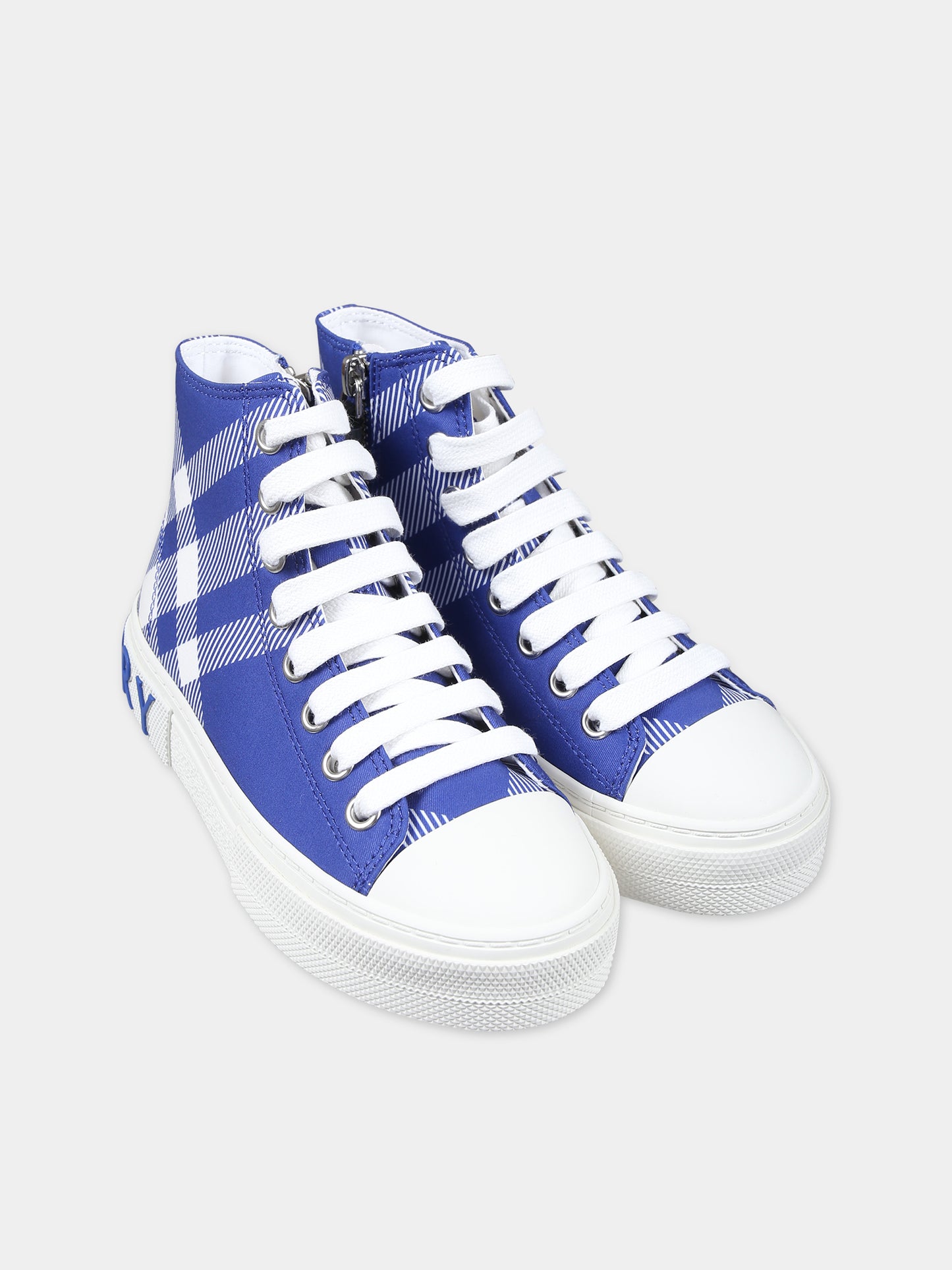Sneakers blu per bambini con logo,Burberry Kids,8078923 B7369