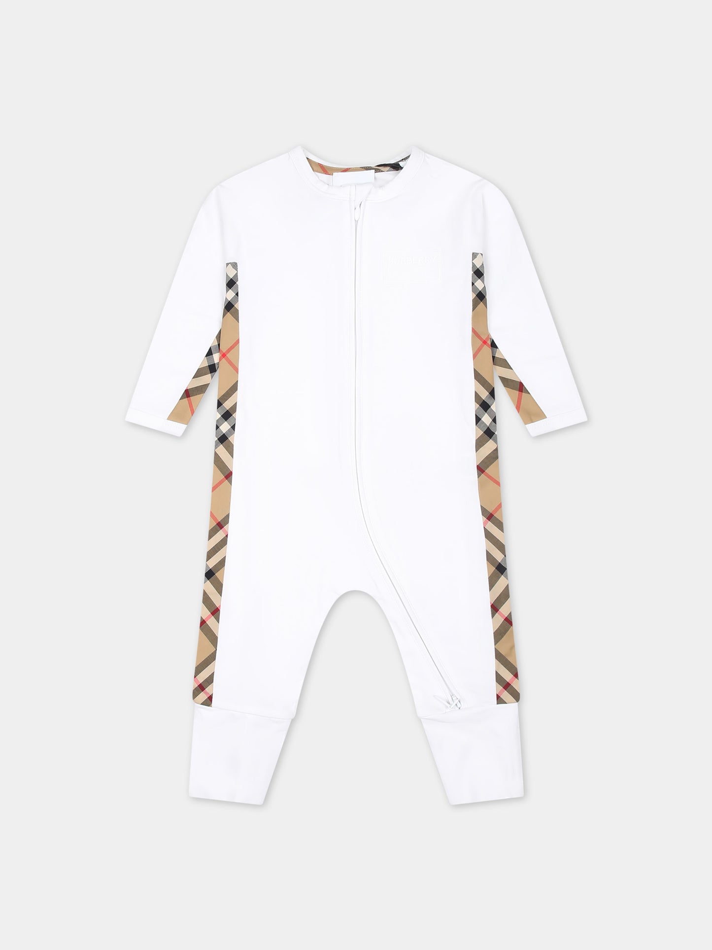 Set bianco per neonati con logo,Burberry Kids,8070264 A1464