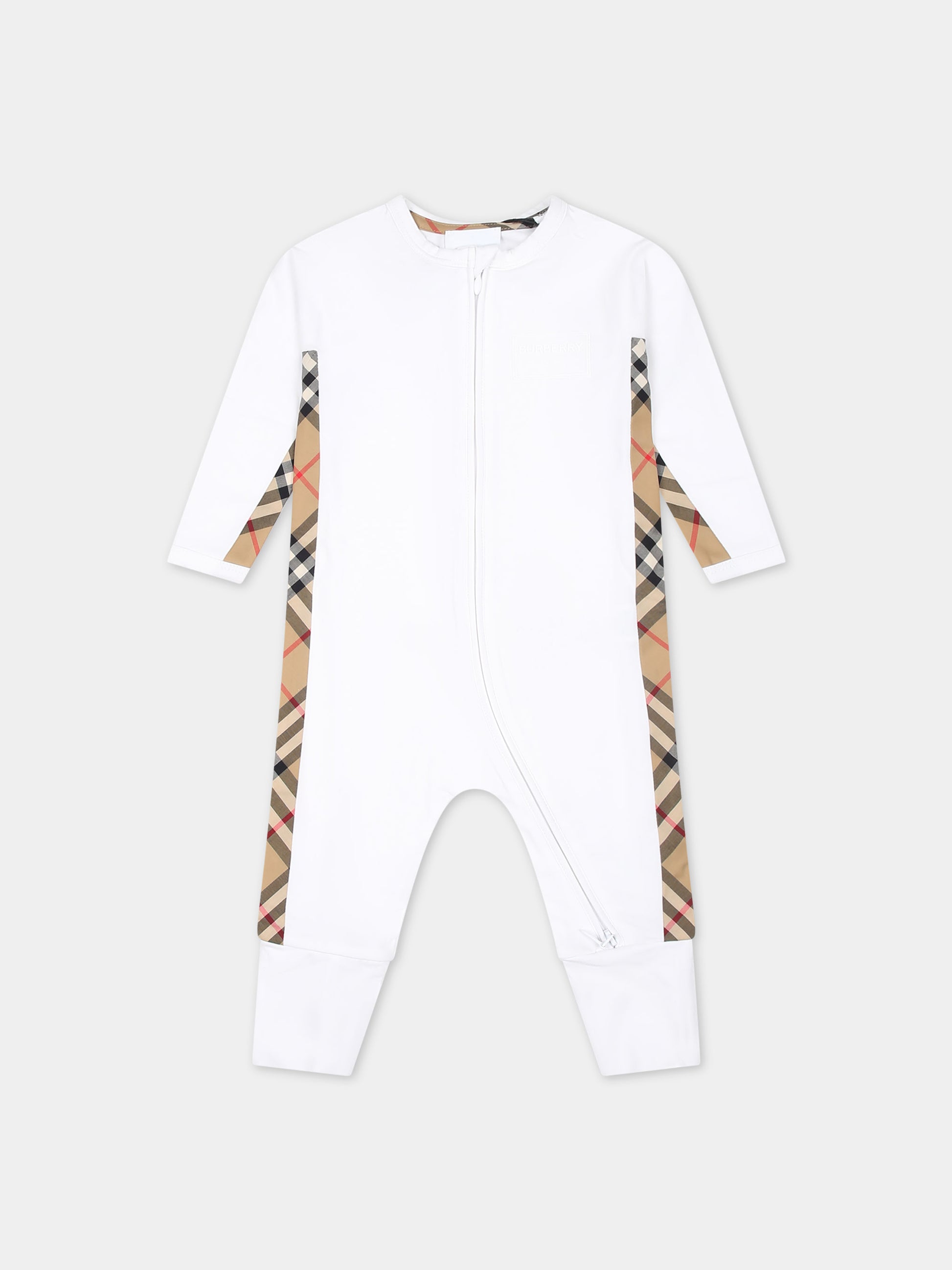 Set bianco per neonati con logo,Burberry Kids,8070264 A1464