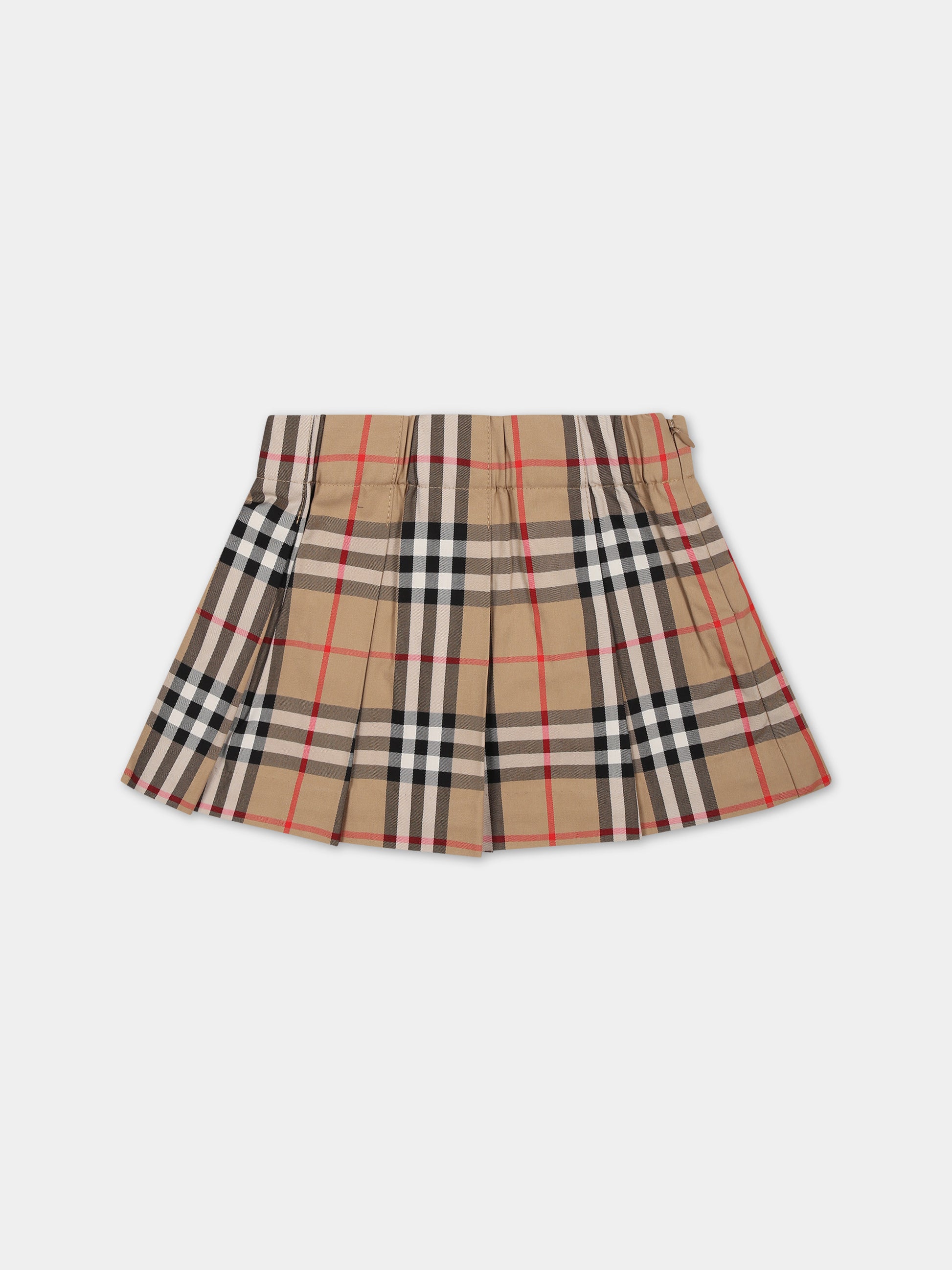Gonna beige per neonata con iconico check vintage all-over,Burberry Kids,8078400 A7028