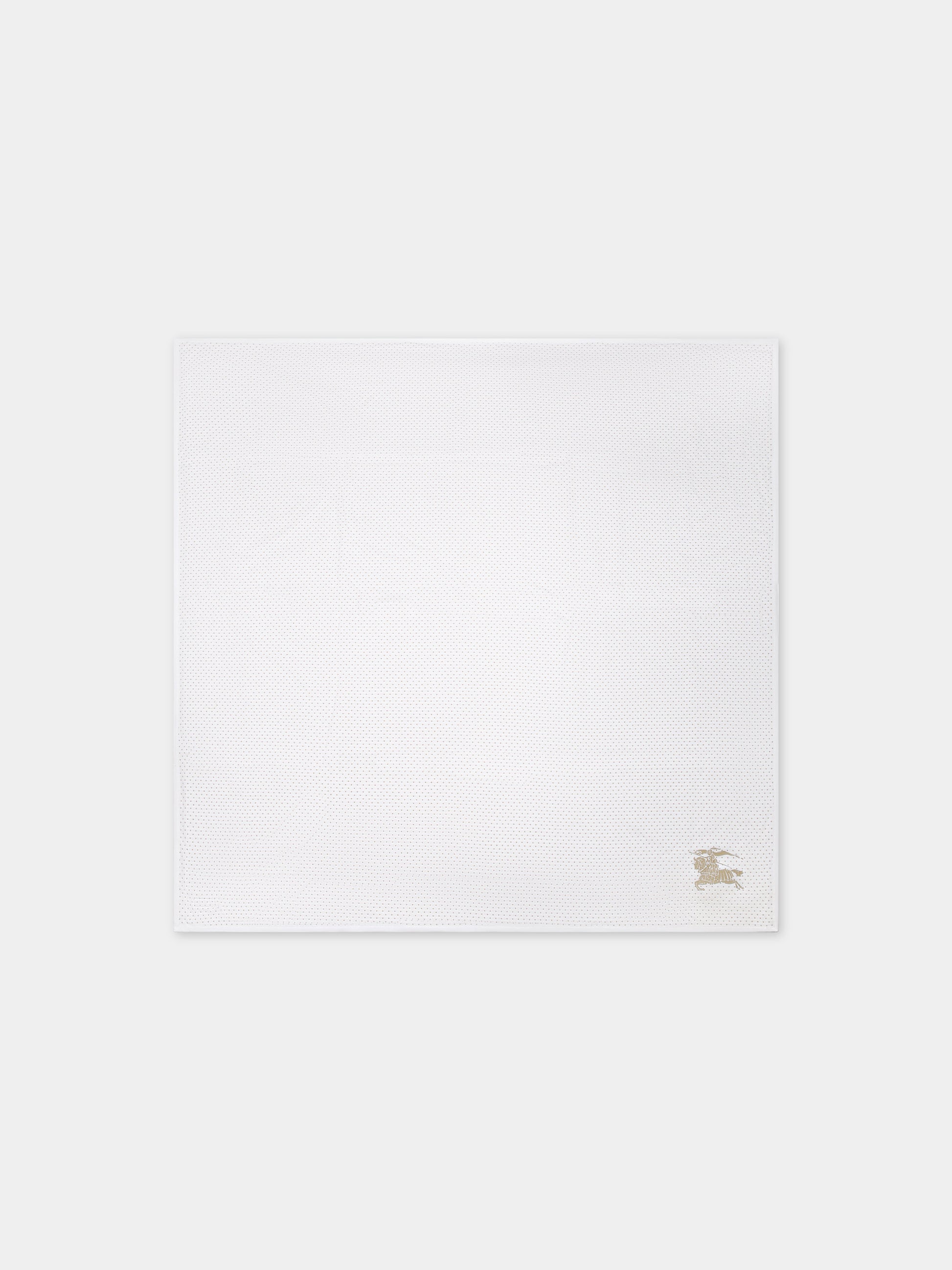 Coperta bianca per neonati con logo e fantasia all-over,Burberry Kids,8078060 A7168