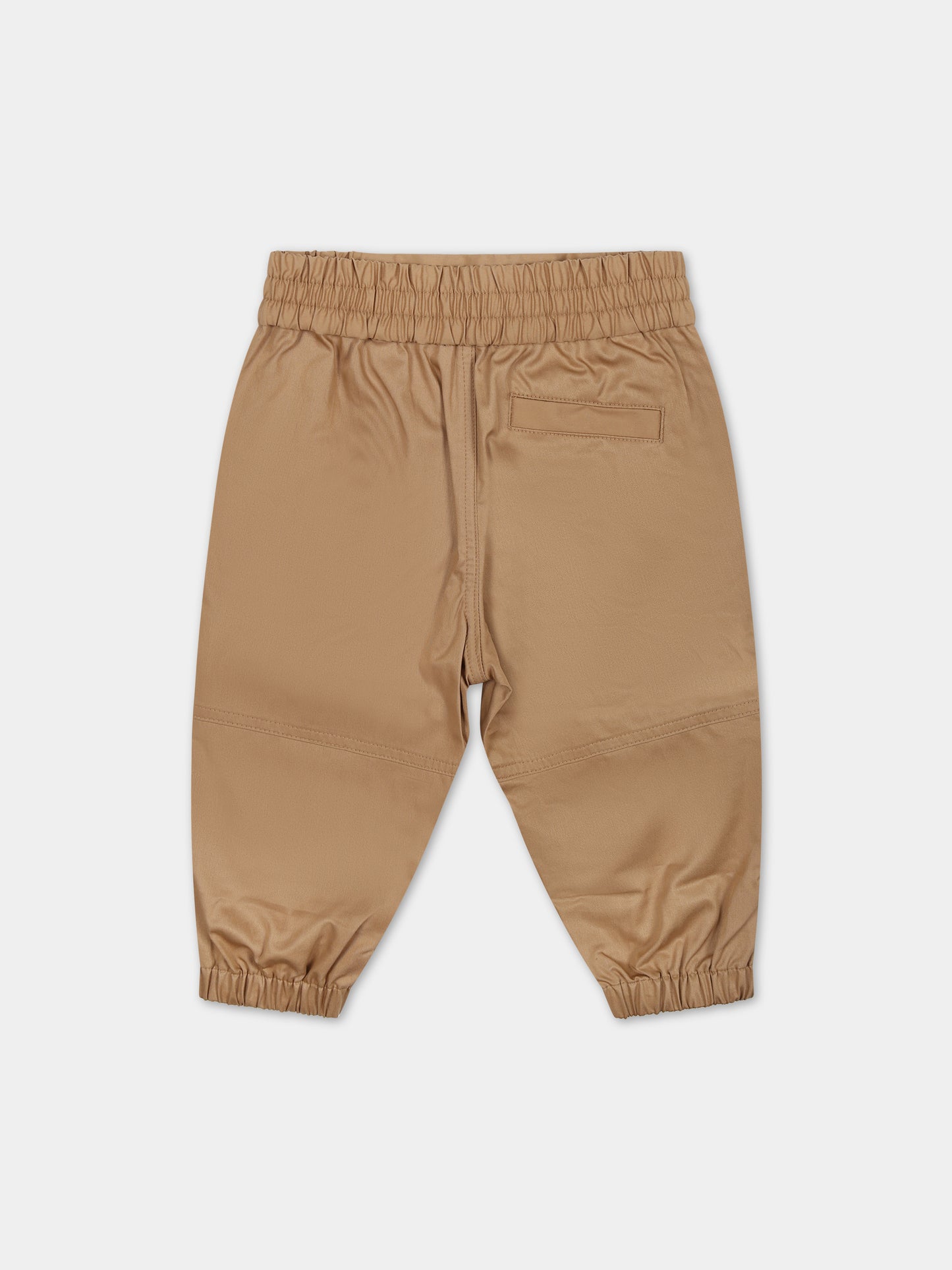 Pantaloni beige per neonato con logo,Burberry Kids,8078328 A7026