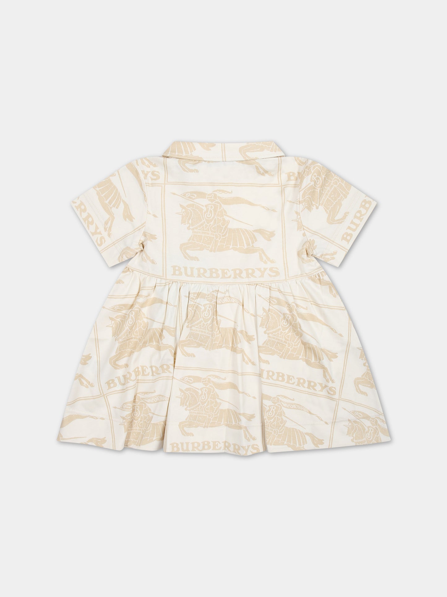 Vestito avorio per neonata con logo all-over,Burberry Kids,8078492 A7905