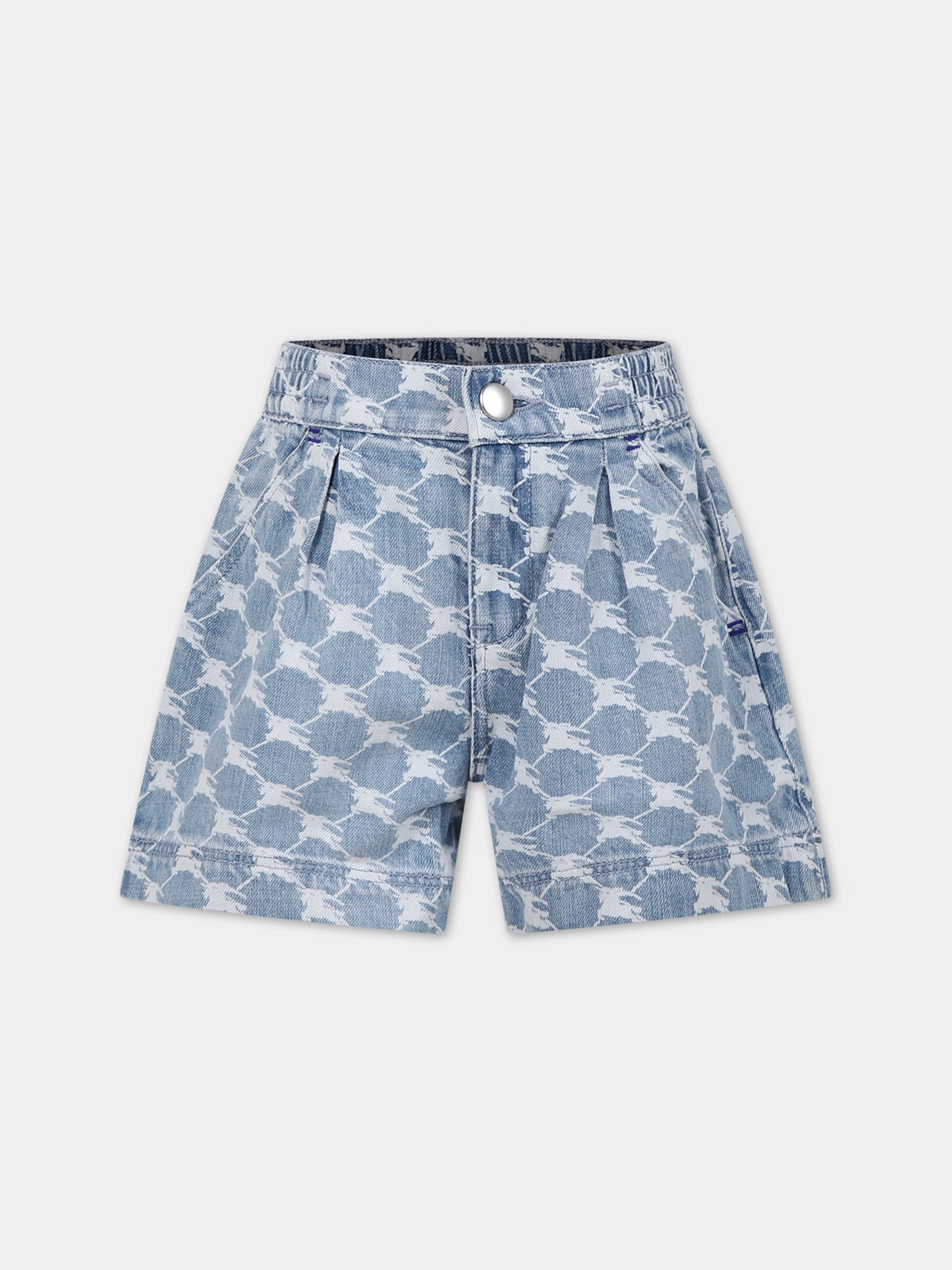 Shorts in denim per bambina con iconico logo all-over.,Burberry Kids,8072984 A1141