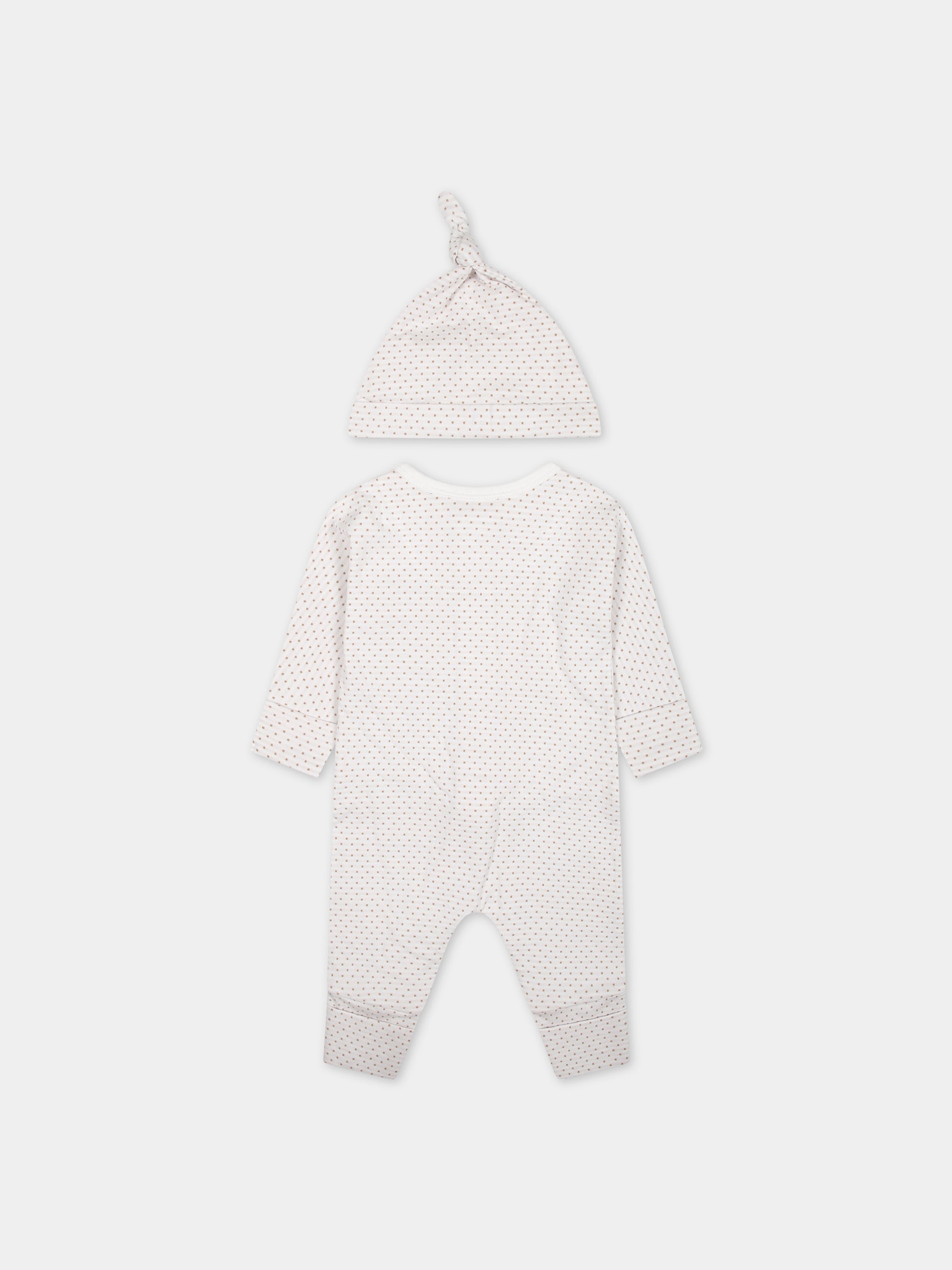 Set bianco per neonati con pois e logo,Burberry Kids,8078864 A7168