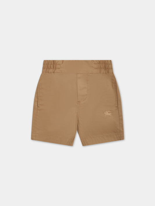 Shorts beige per neonato con logo,Burberry Kids,8078331 A7026