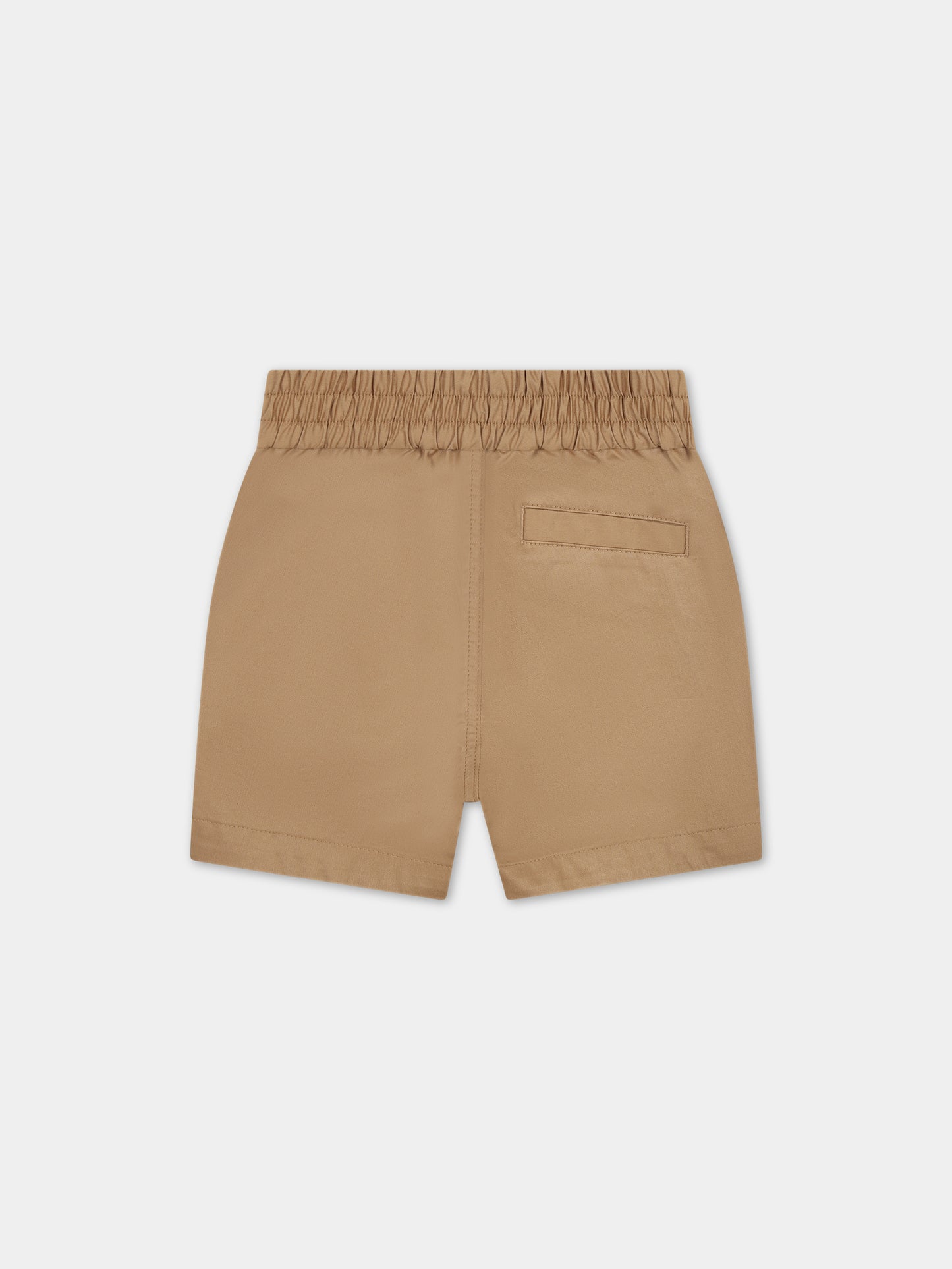 Shorts beige per neonato con logo,Burberry Kids,8078331 A7026