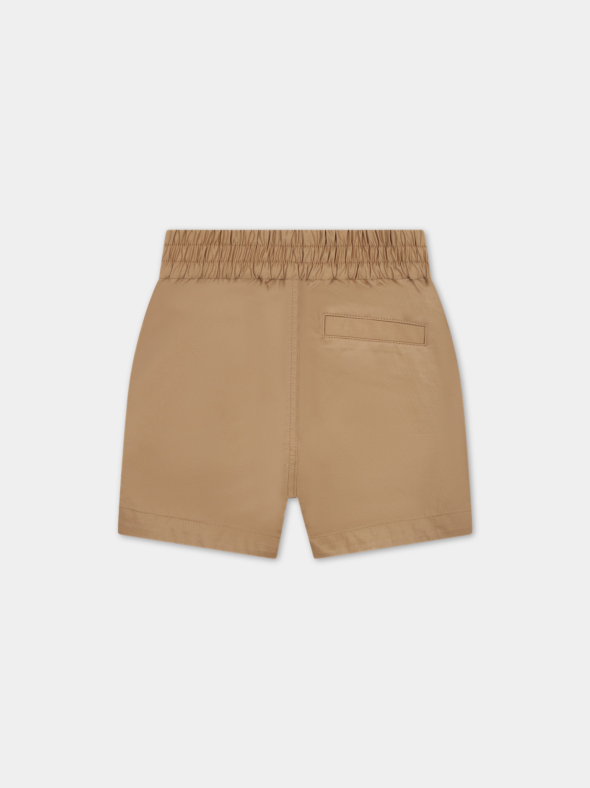 Shorts beige per neonato con logo,Burberry Kids,8078331 A7026