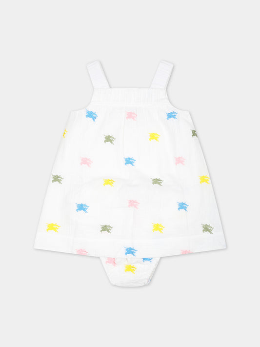 Vestito bianco per neonata con ricami,Burberry Kids,8078133 A5127