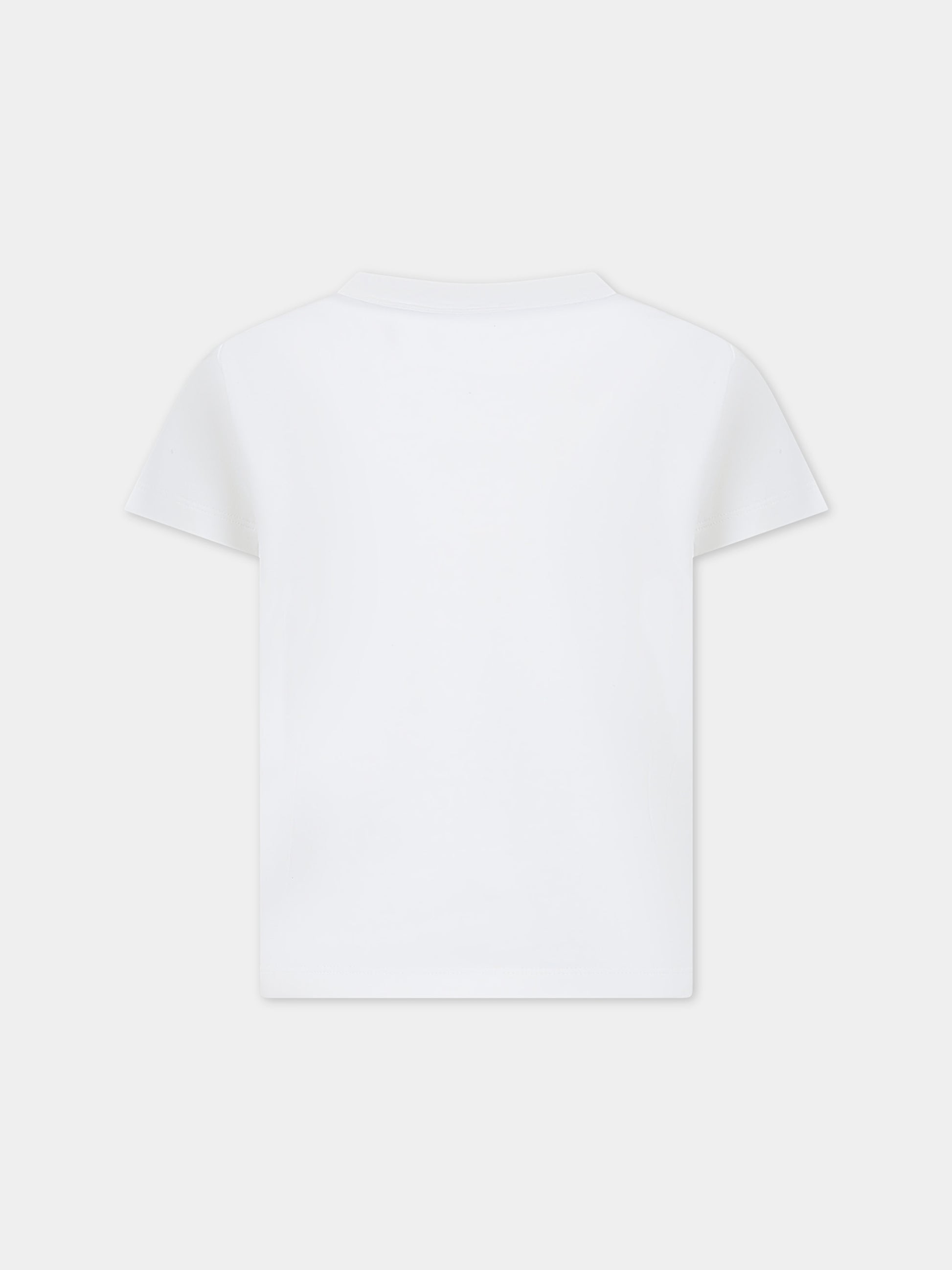 T-shirt bianca per bambina con logo,Versace,1009092 1A09707 2W310