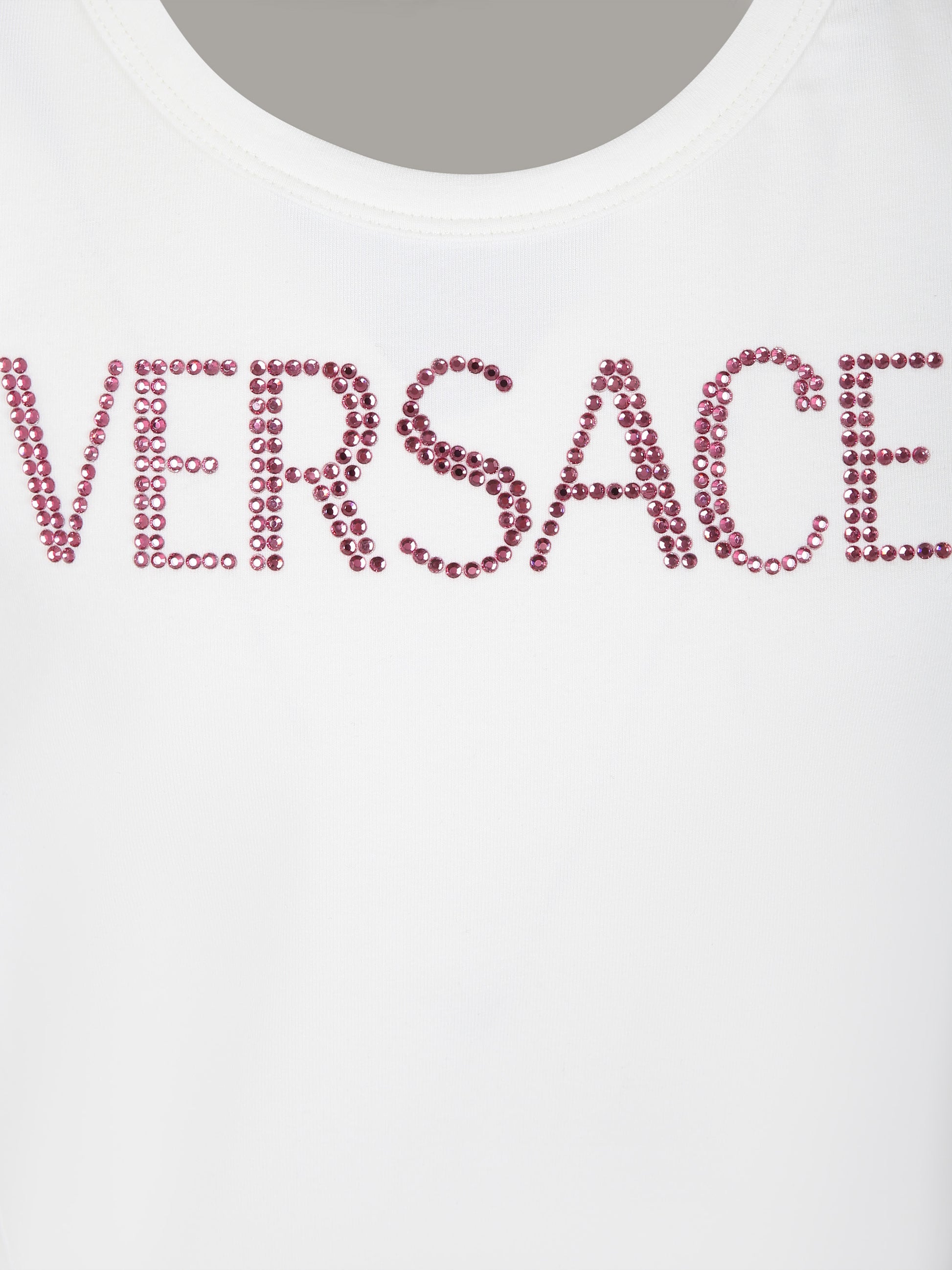 T-shirt bianca per bambina con logo,Versace,1009092 1A09707 2W310