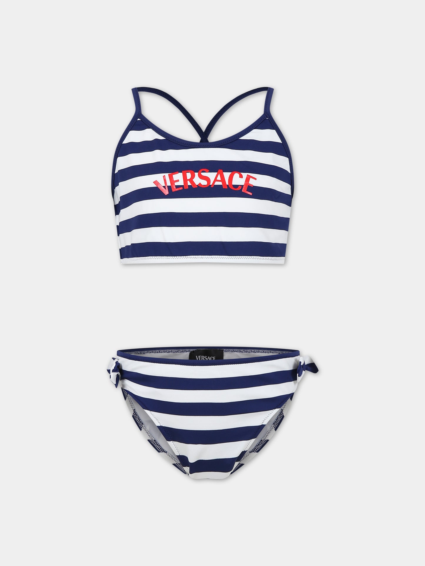 Bikini multicolor per bambina con logo,Versace,1014093 1A10010 2W300