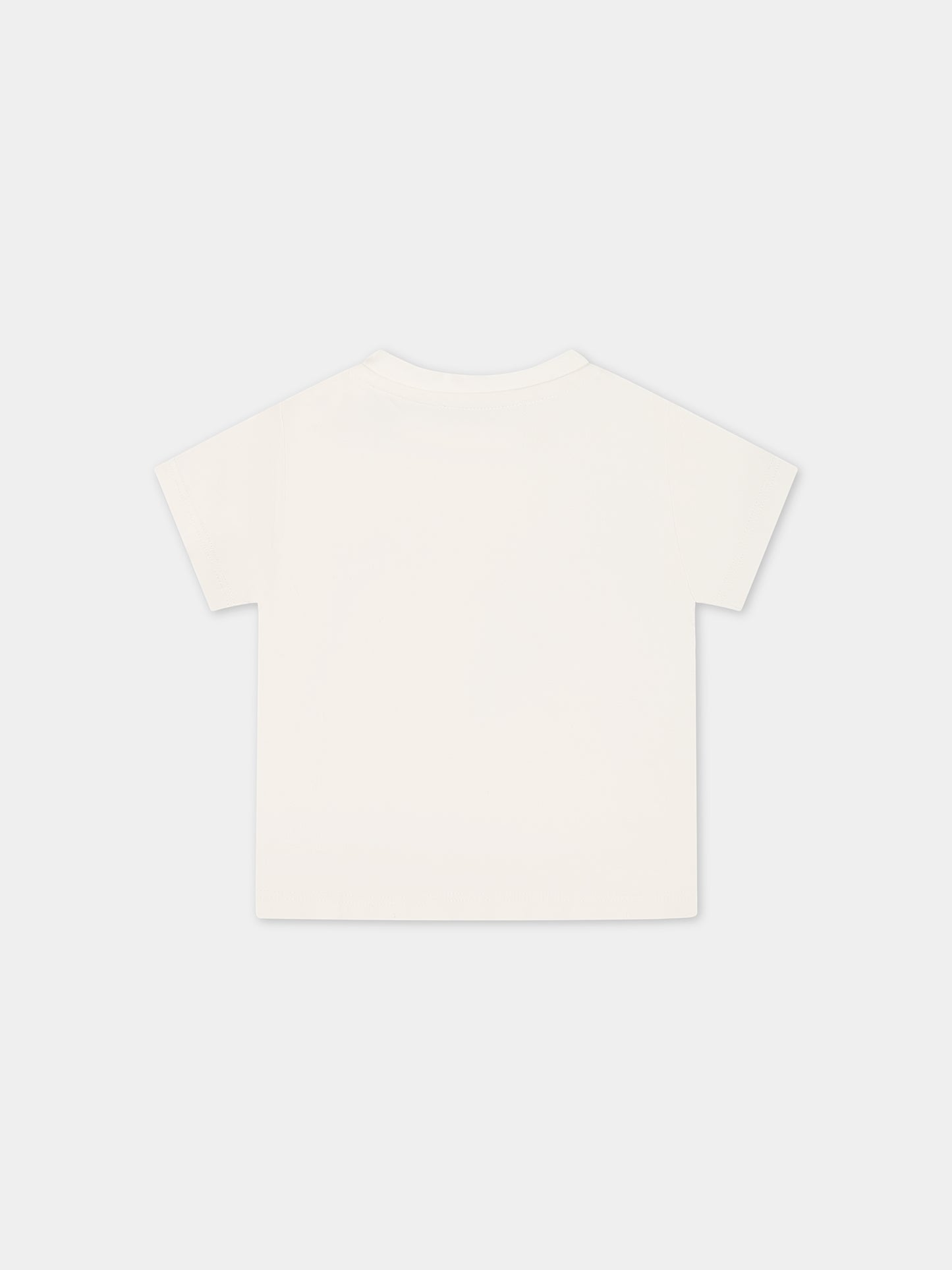 T-shirt bianca per neonata con stampa logo,Versace,1000152 1A09975 2W070