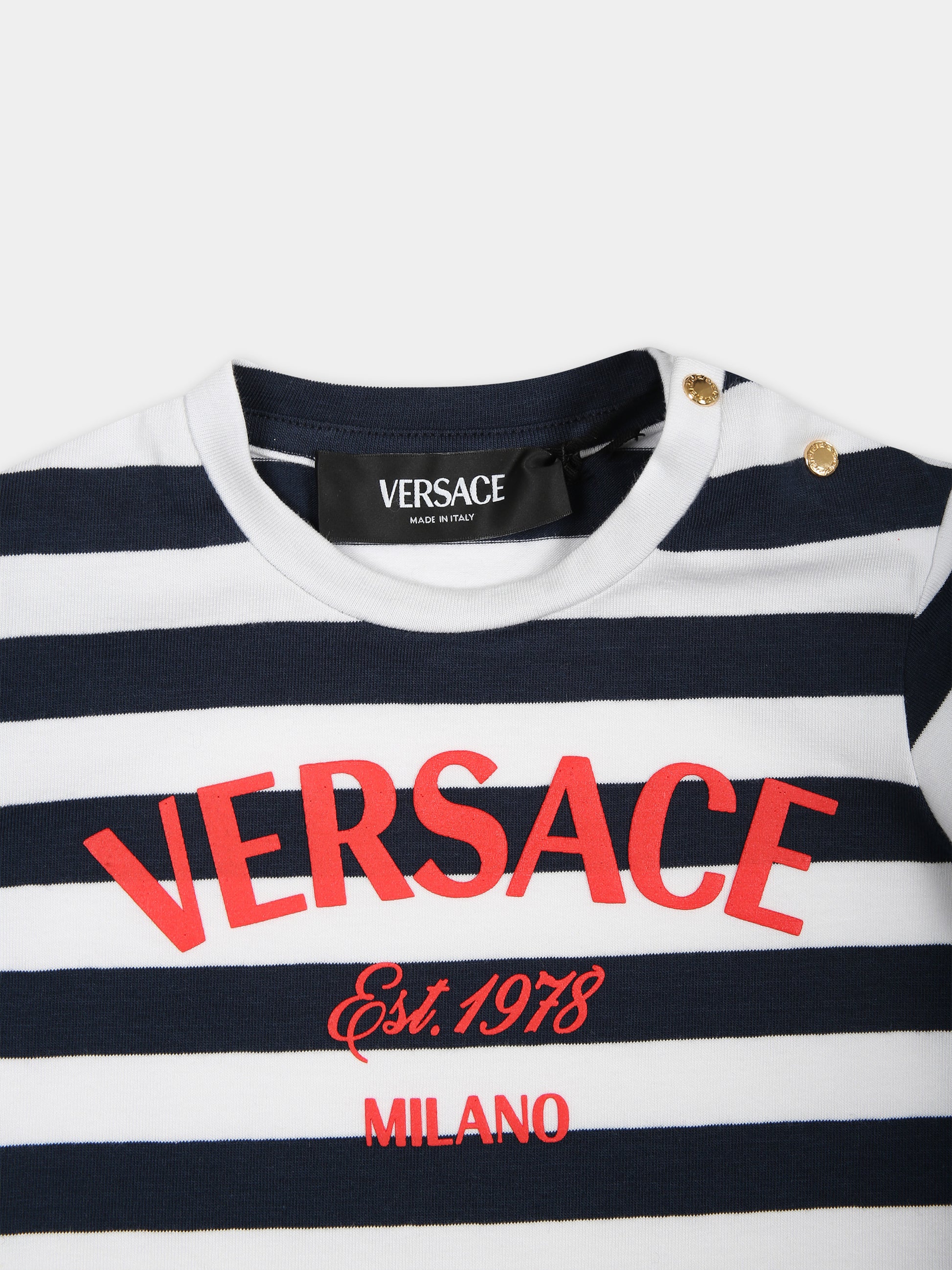 Vestito multicolor per neonata con logo,Versace,1014010 1A09954 6UA30