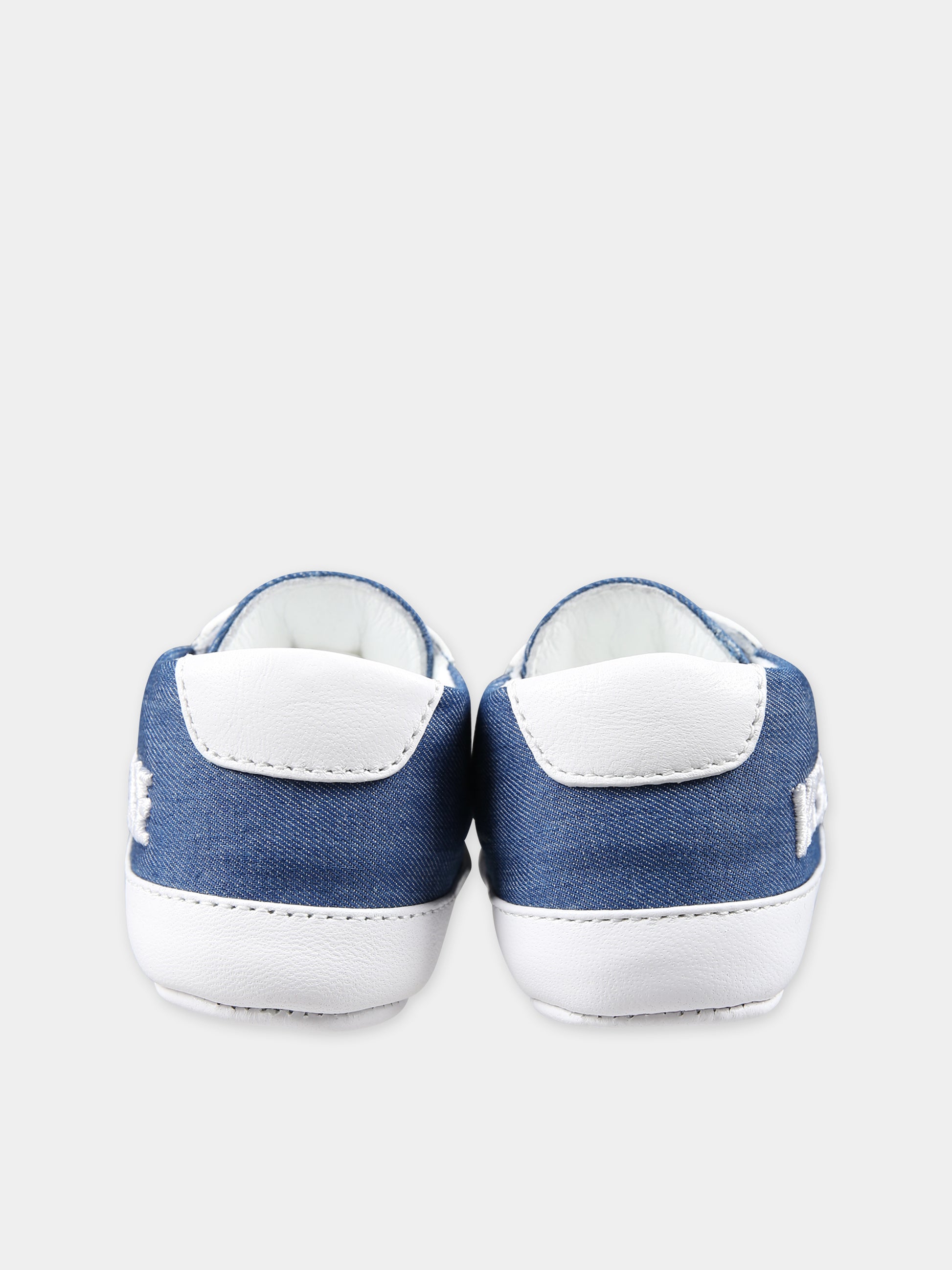 Sneakers in denim per neonati con logo,Versace,1008516 1A10065 2VE10