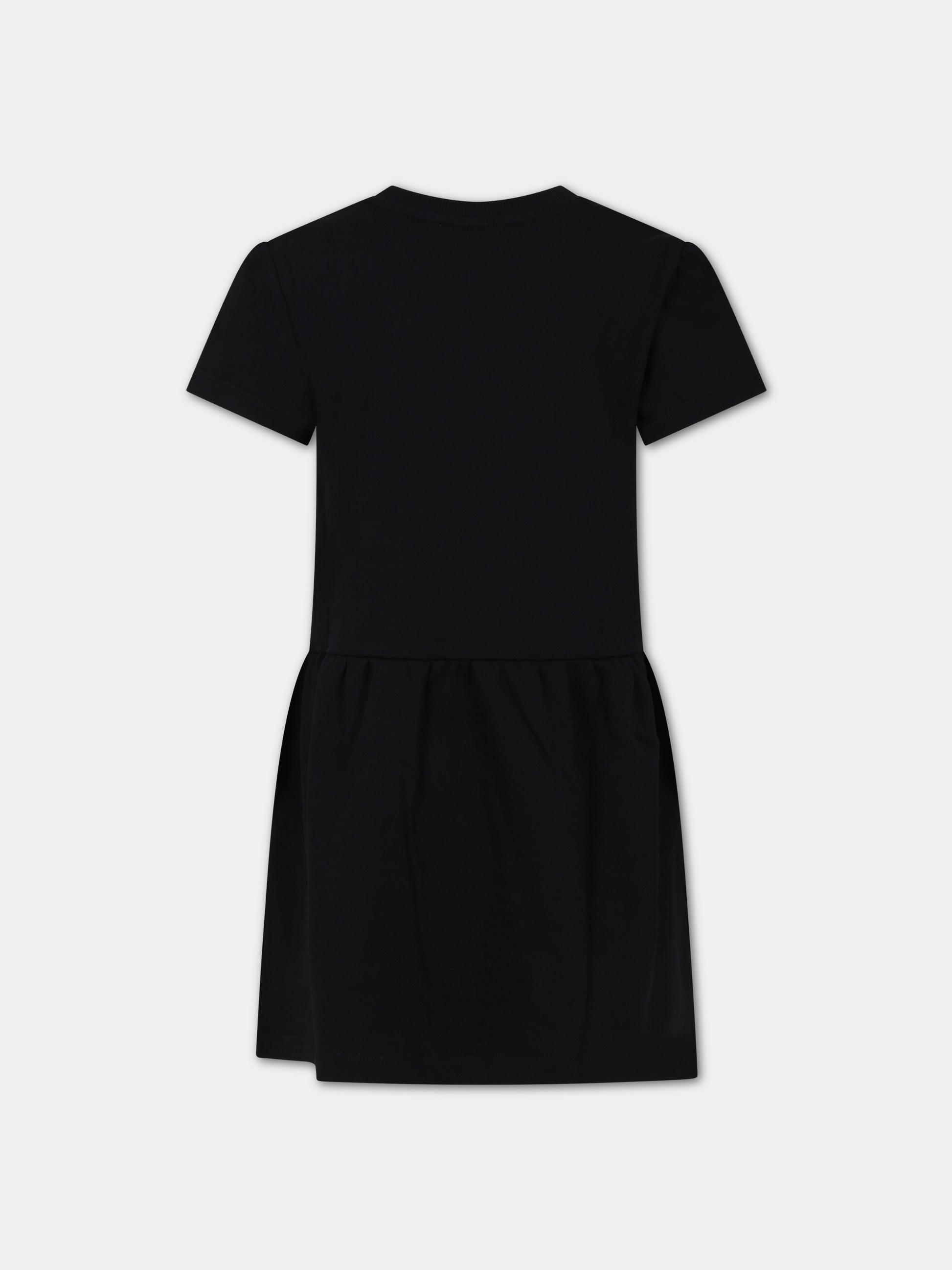 Vestito nero per bambina con Teddy Bear e logo,Moschino Kids,HDV0CZ LCA32 60100