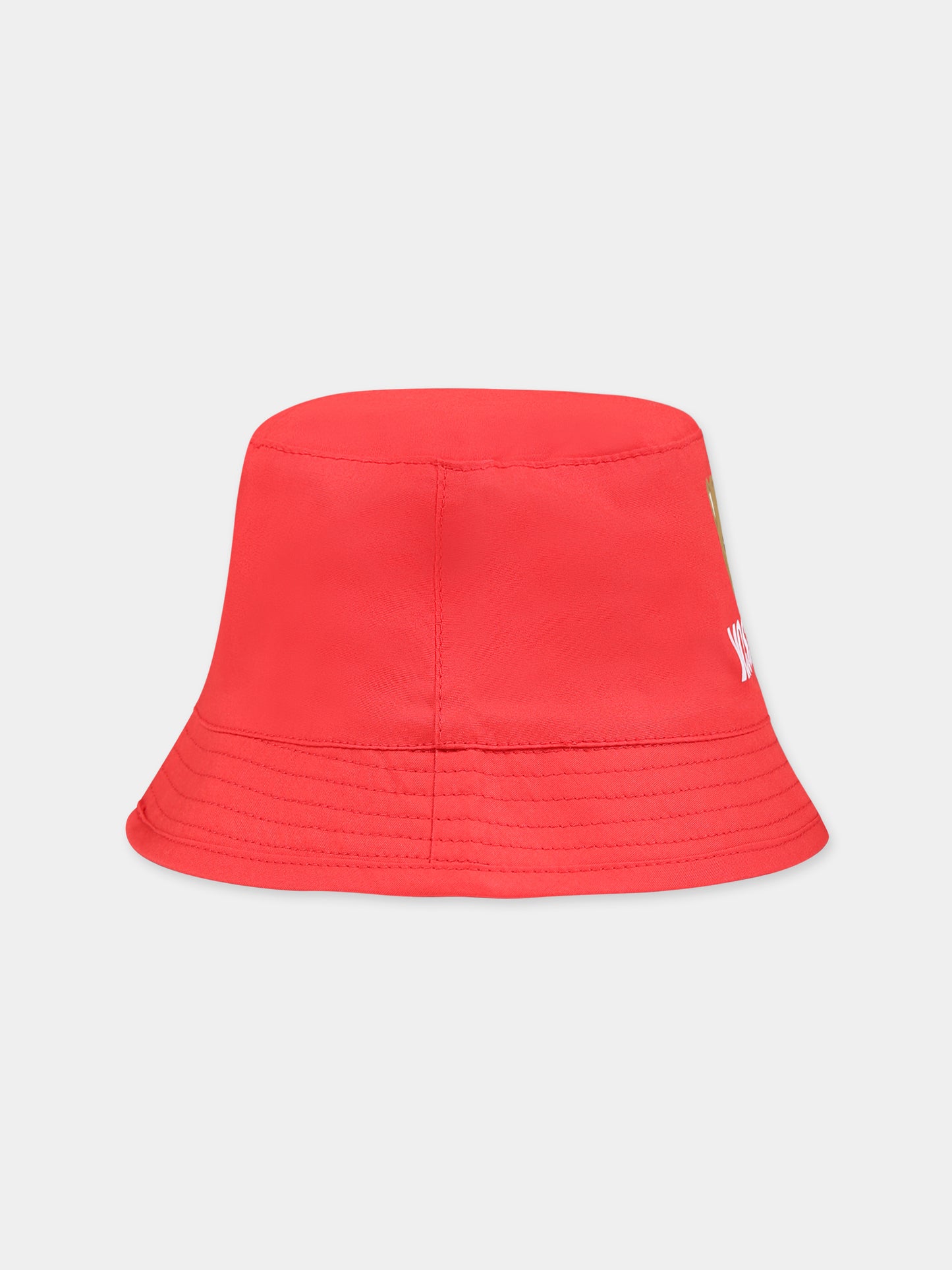 Cloche rossa per neonati con Teddy Bear e logo,Moschino Kids,MMX04A LMA01 50109