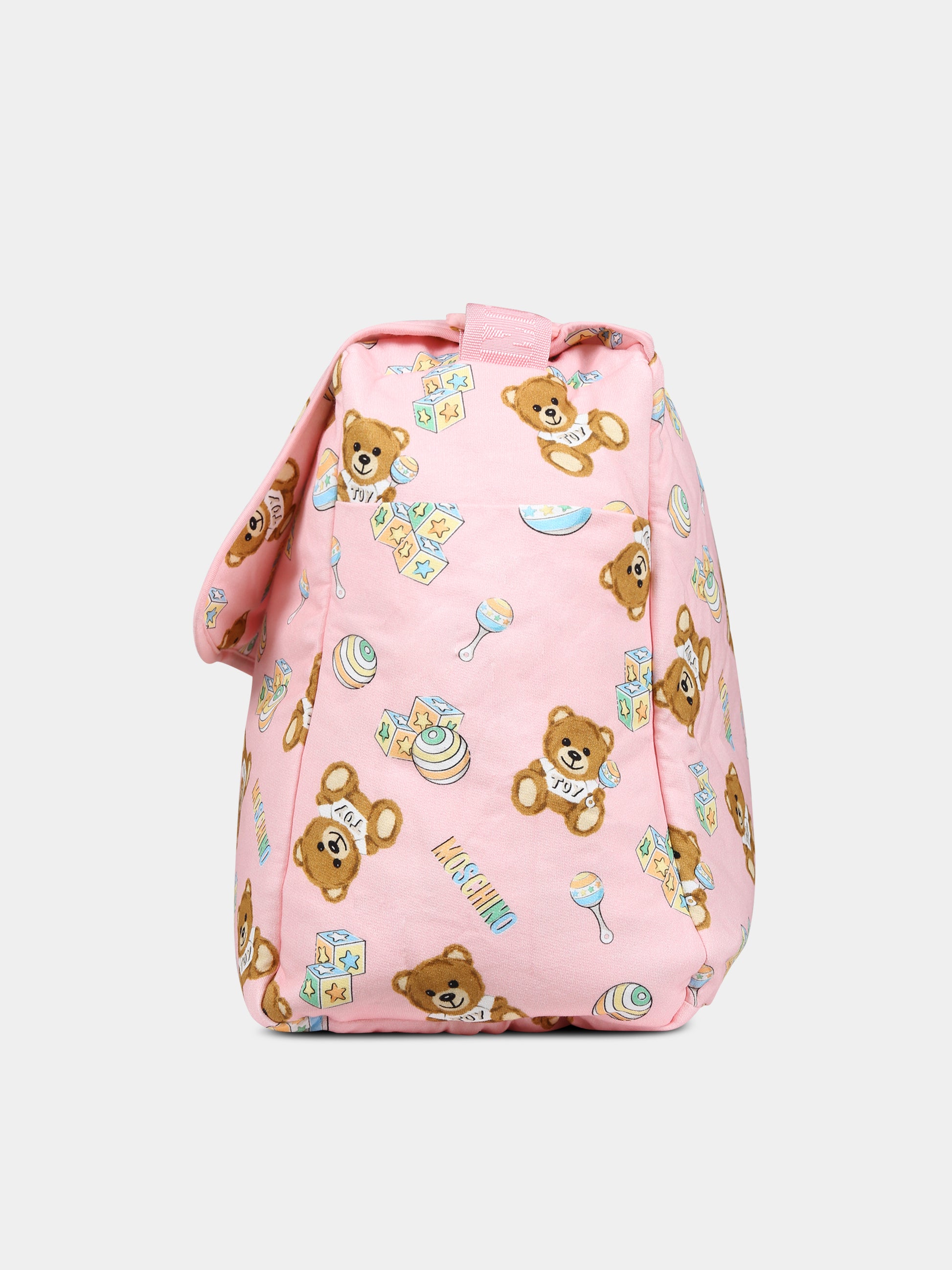 Borsa mamma rosa per neonata con Teddy Bears,Moschino Kids,MSX03D LCB34 84485