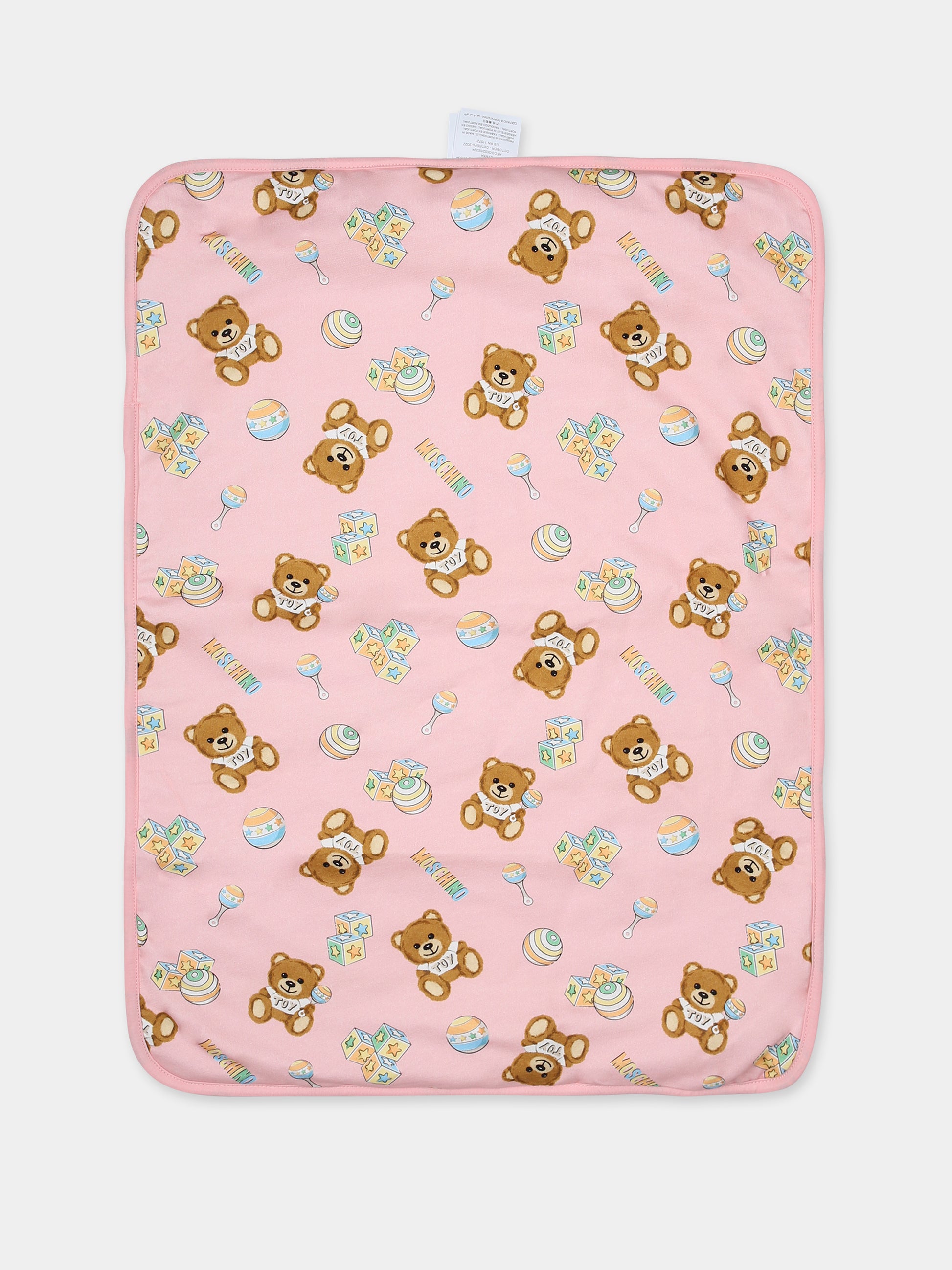 Borsa mamma rosa per neonata con Teddy Bears,Moschino Kids,MSX03D LCB34 84485