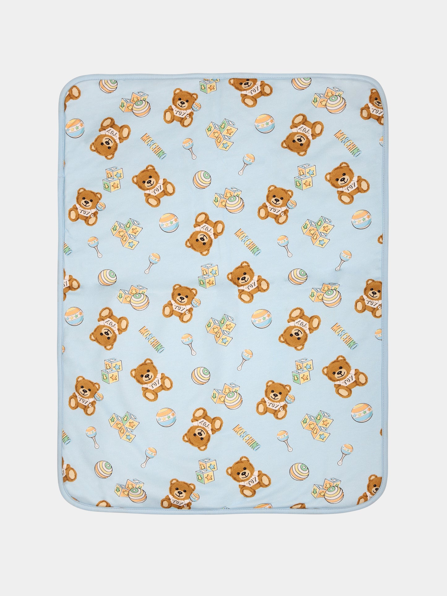 Borsa mamma celeste per neonato con Teddy Bears,Moschino Kids,MSX03D LCB34 84495