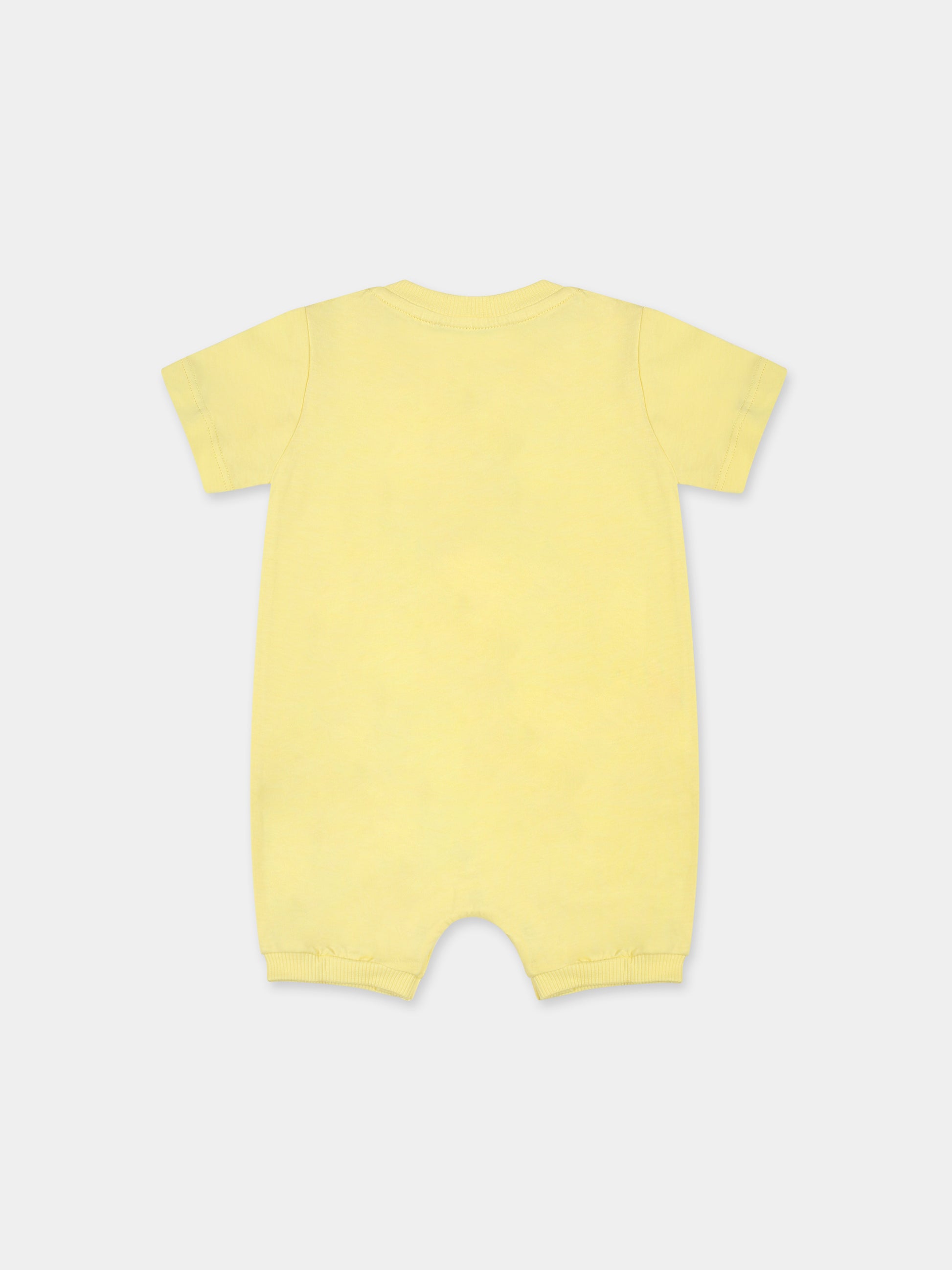Pagliaccetto giallo per neonato con Teddy bear e logo,Moschino Kids,MUT037 LAA03 50230