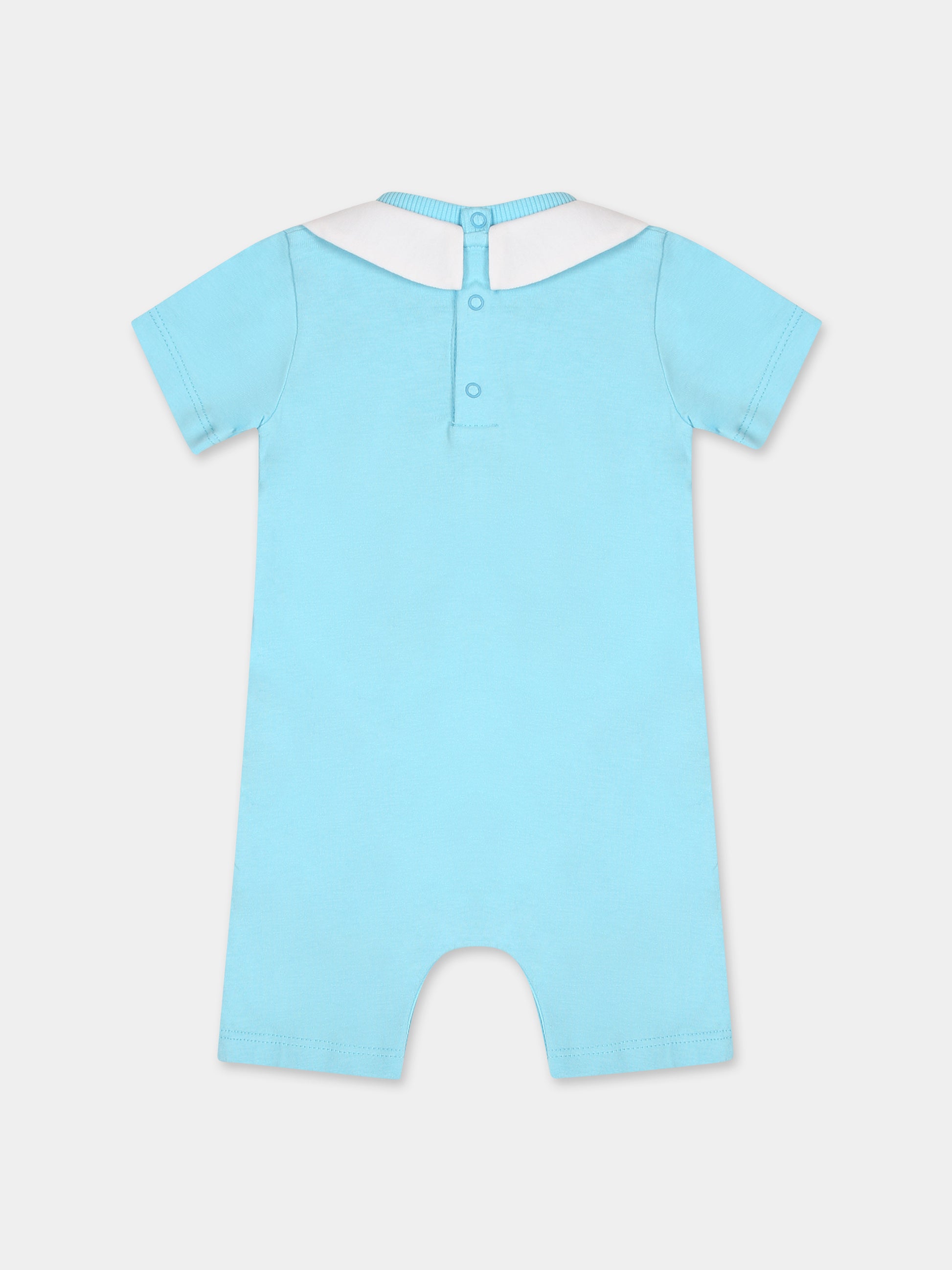 Set celeste per neonato con Teddy Bear e  logo,Moschino Kids,MUY04S LAA27 41020