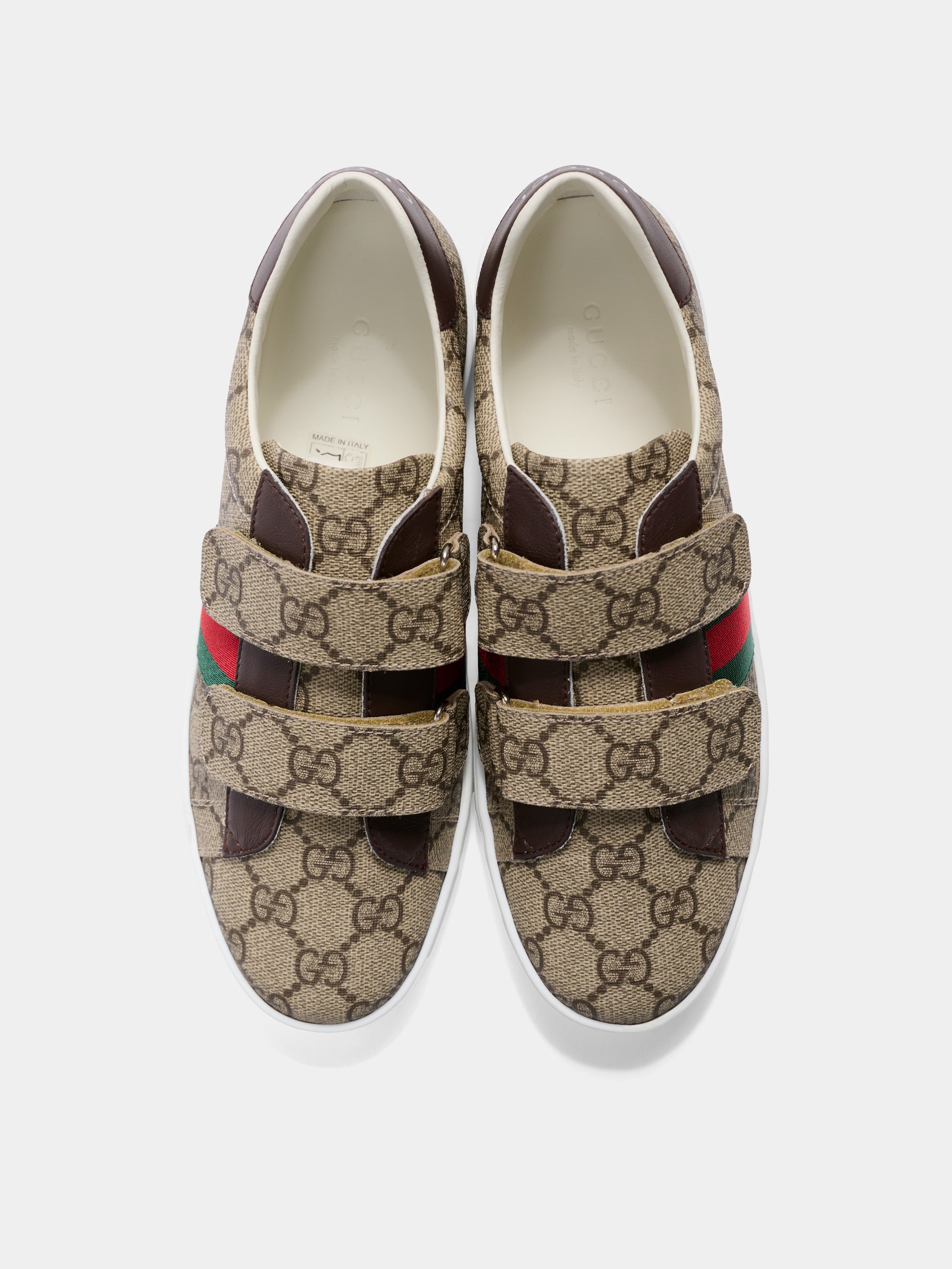 Sneakers Ace marroni per bambini con logo GG all-over,Gucci Kids,463091 FACYF 9753