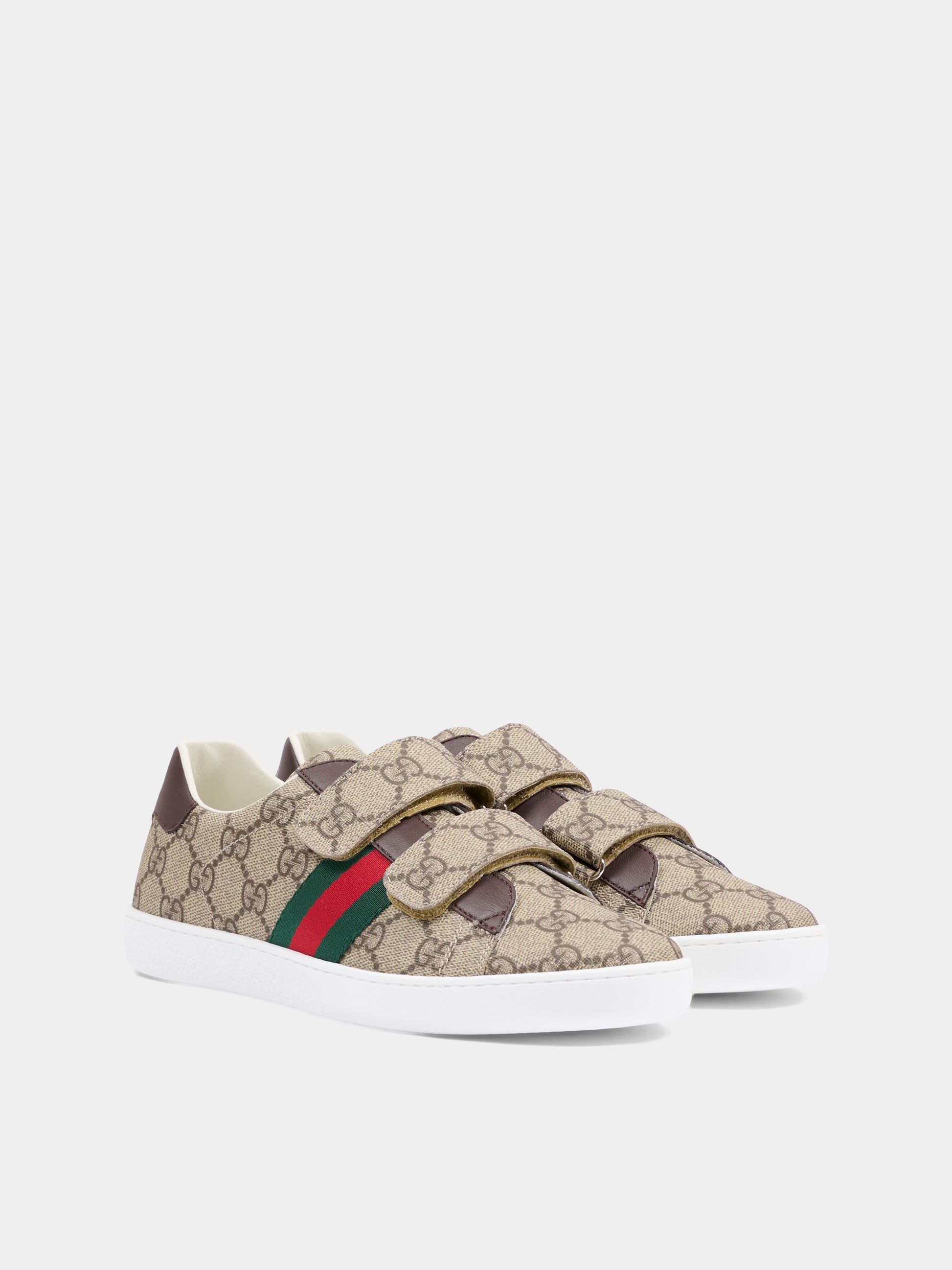 Sneakers Ace marroni per bambini con logo GG all-over,Gucci Kids,463091 FACYF 9753