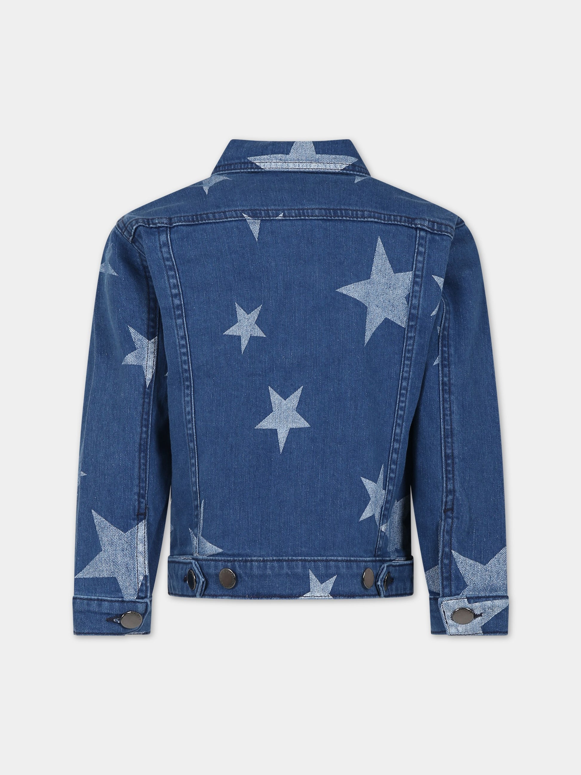 Giubbotto blu per bambina con stelle,Stella Mccartney Kids,TS2A77 Z0863 620BC