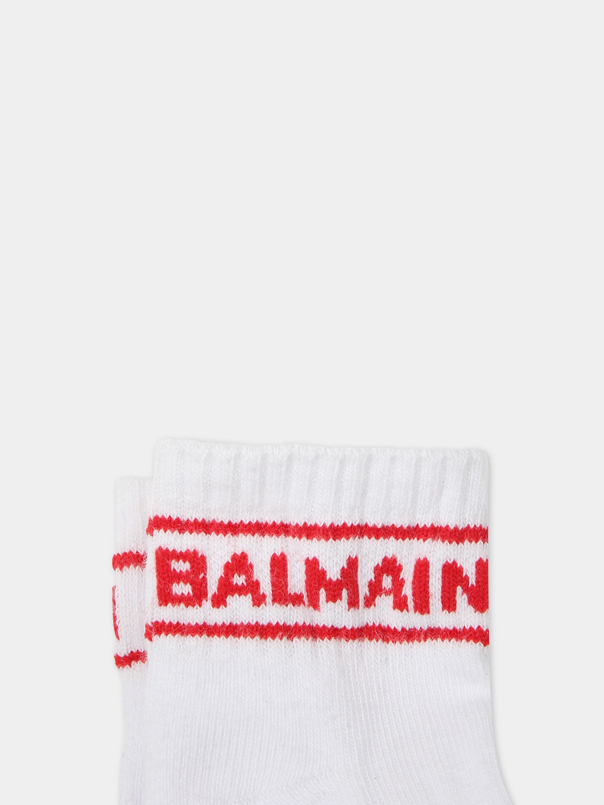 Calza bianche per neonati con logo,Balmain Kids,BS0560 Z0553 100RO