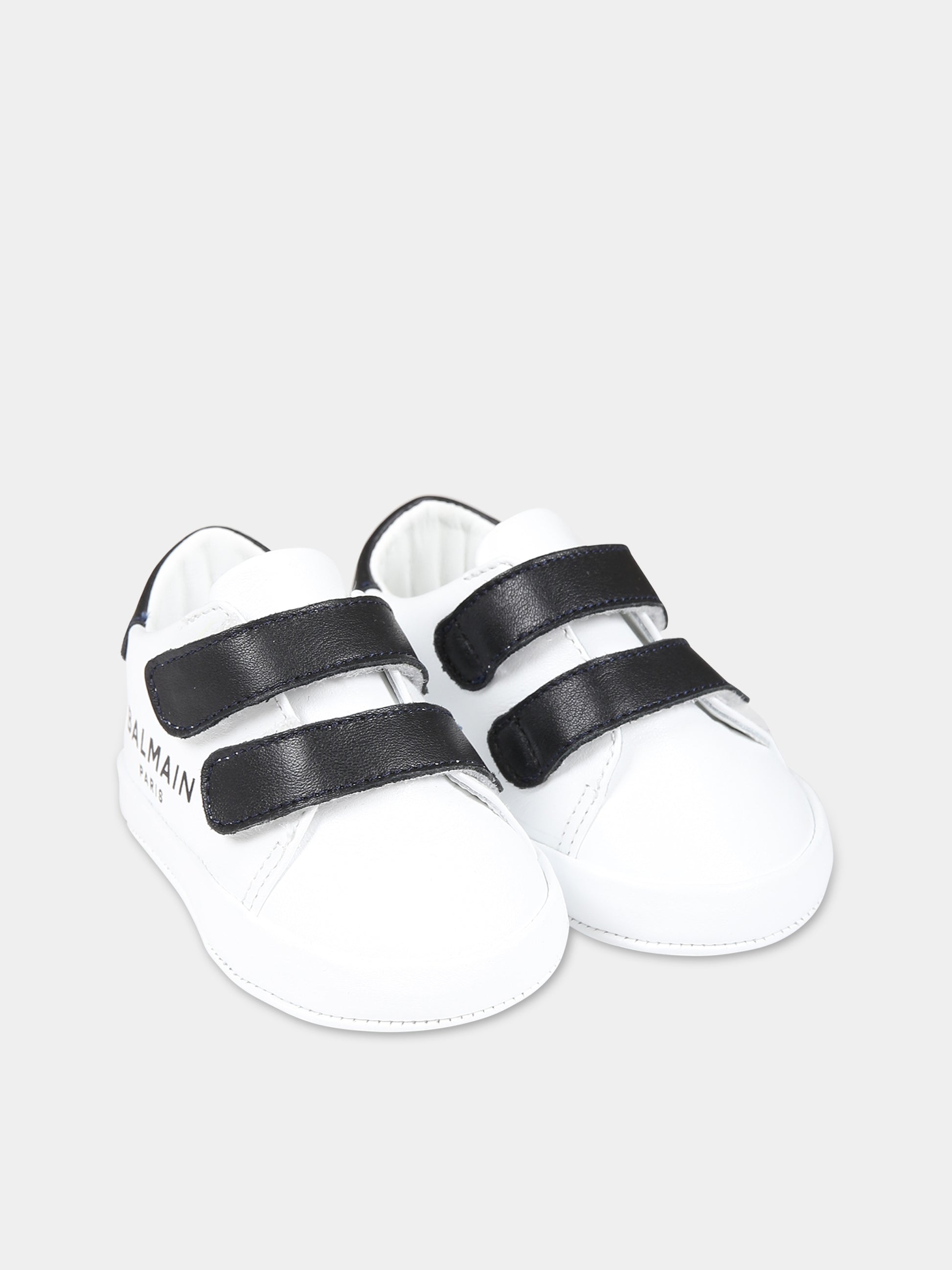Sneakers bianche per neonati con logo,Balmain Kids,BS0666 Y0051 100NE