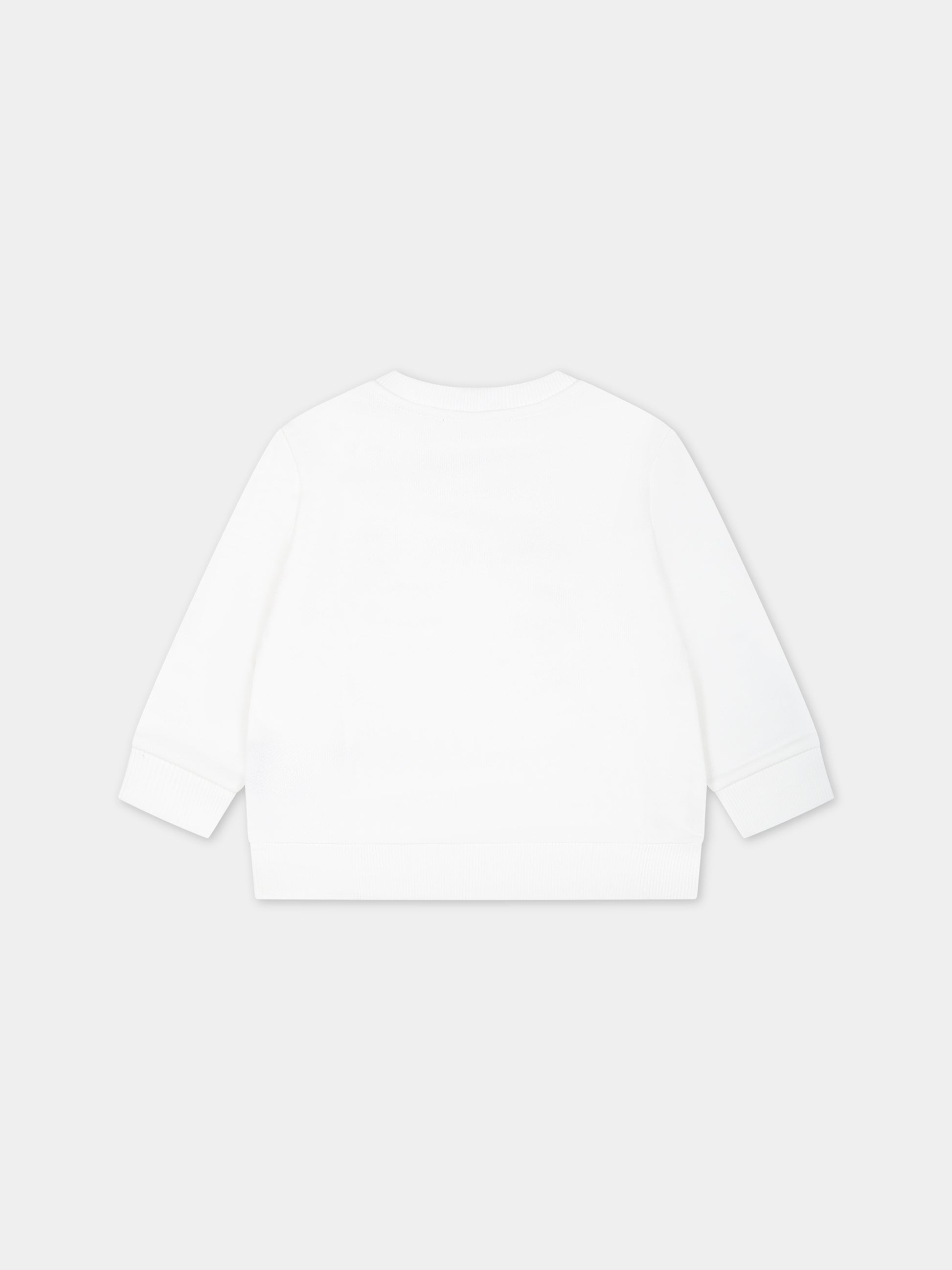 Felpa bianca per neonati con logo,Balmain Kids,BS4590 Z0001 100NE