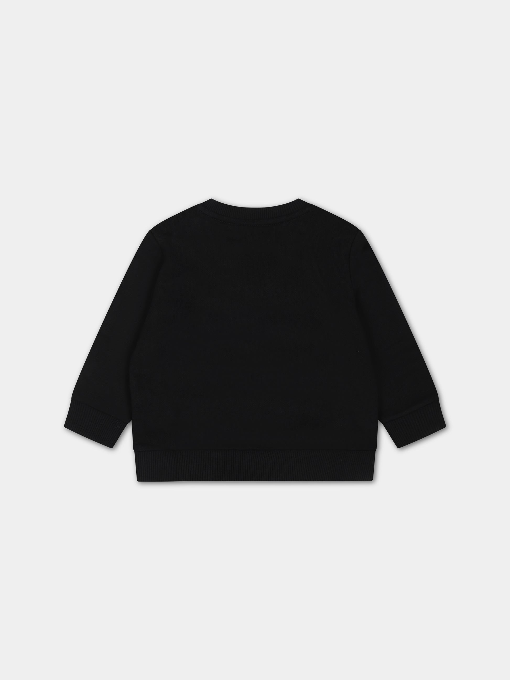 Felpa nera per neonati con logo,Balmain Kids,BS4590 Z0001 930BC