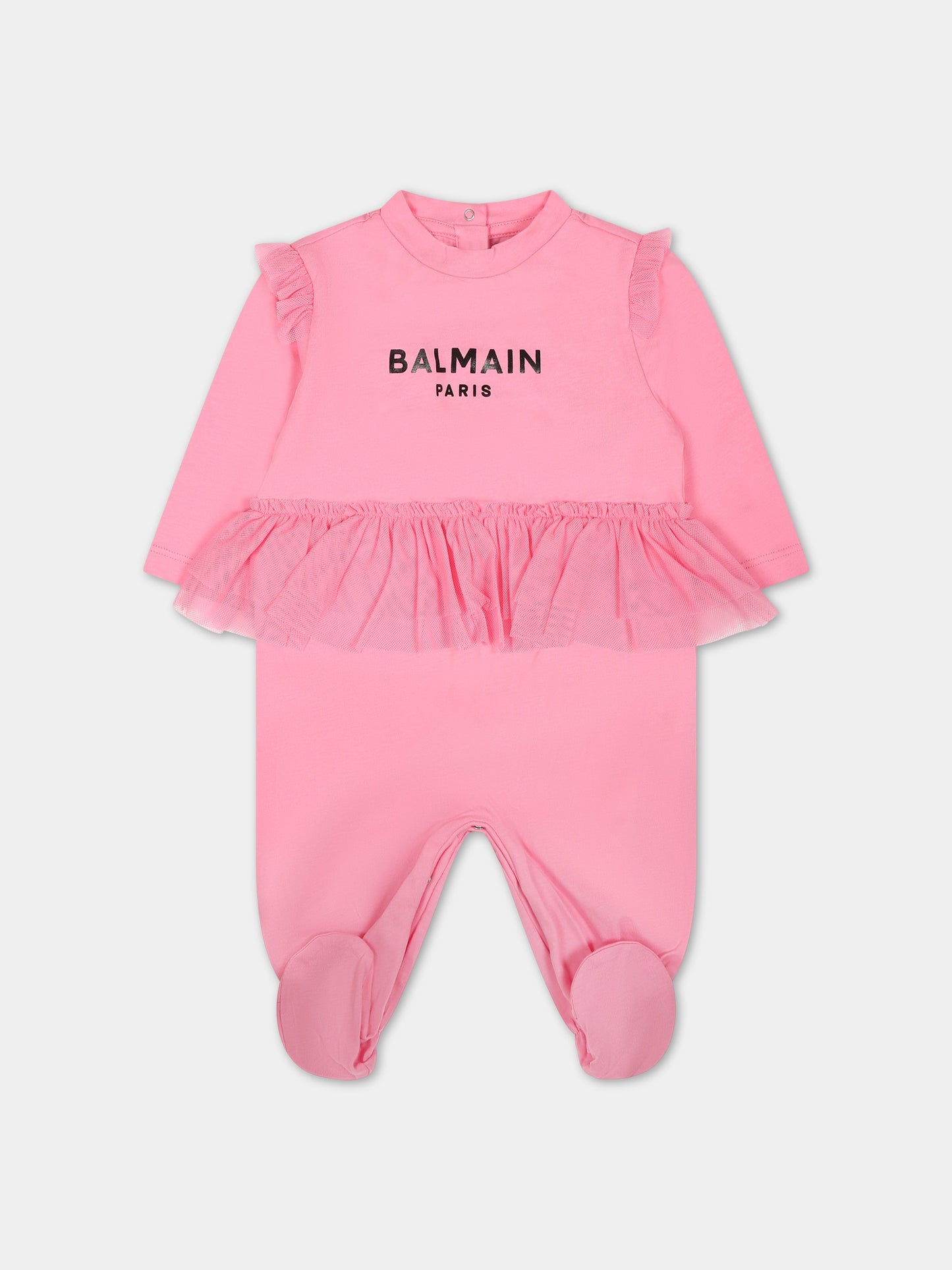 Set rosa per neonata con logo,Balmain Kids,BSB010 Z0082 550