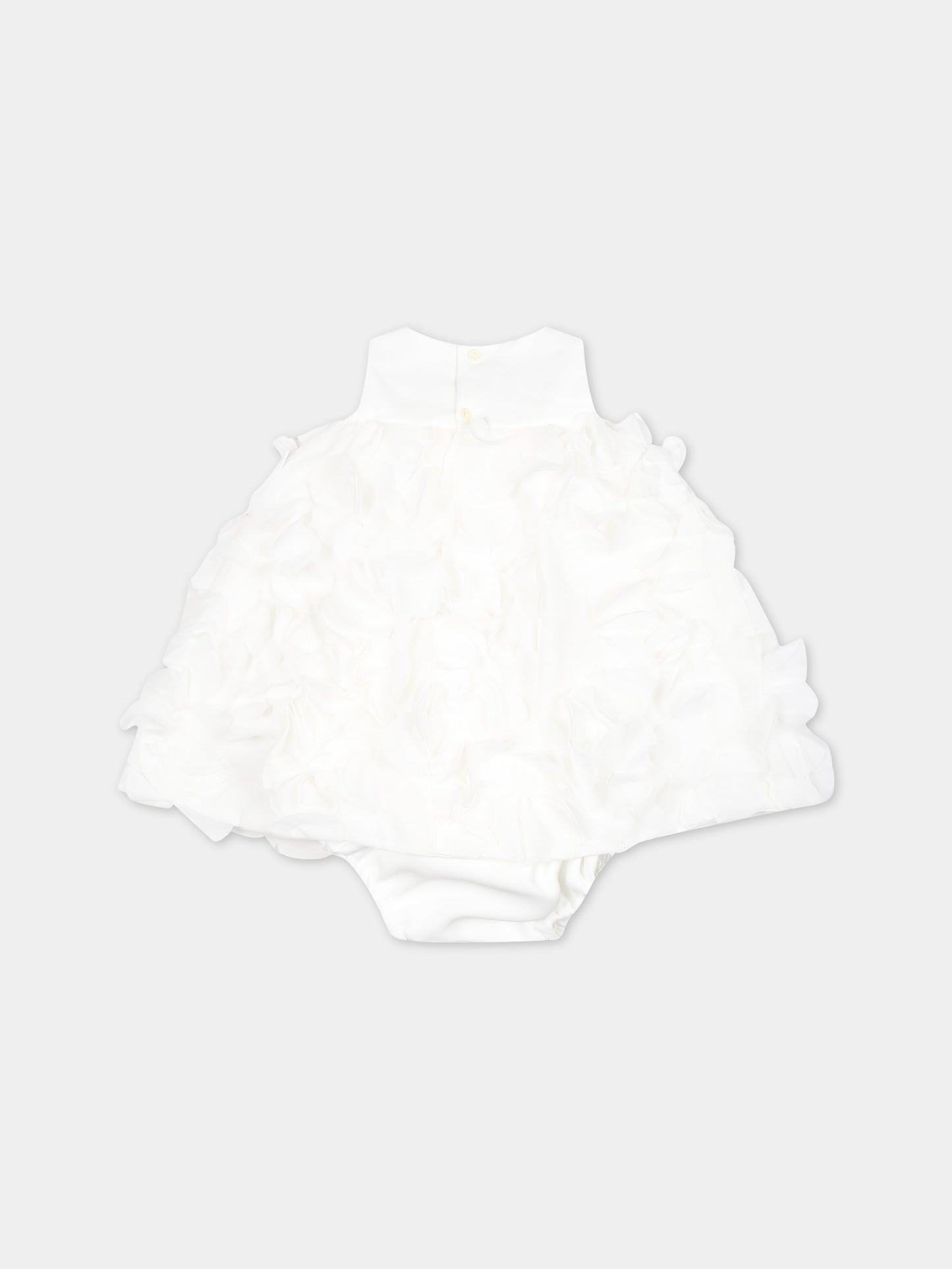 Vestito bianco per neonata con fiocco,La Stupenderia,CBAB54X23