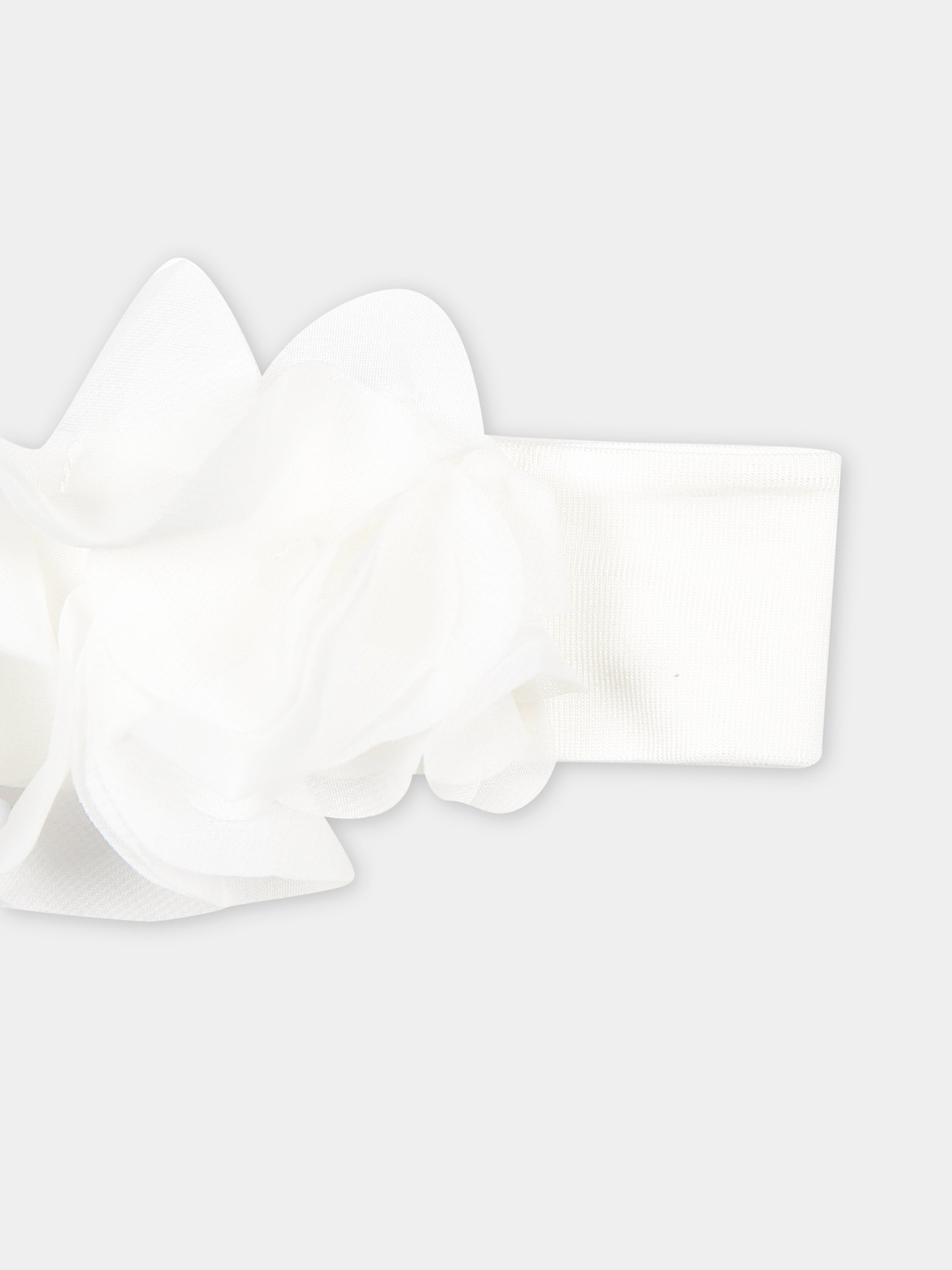 Fascia bianca per neonata con petali,La Stupenderia,ABFA54X23