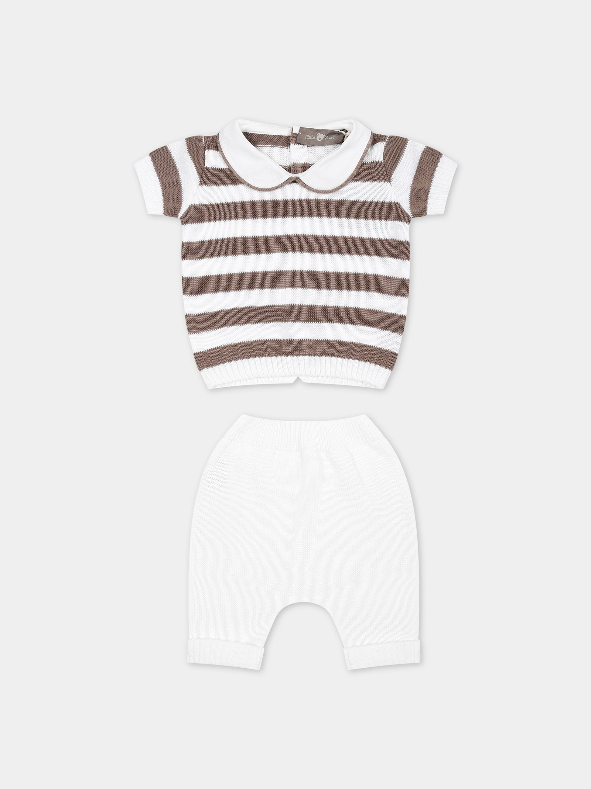 Completo nascita multicolor per neonati,Little Bear,8109 BIANCO/CACAO