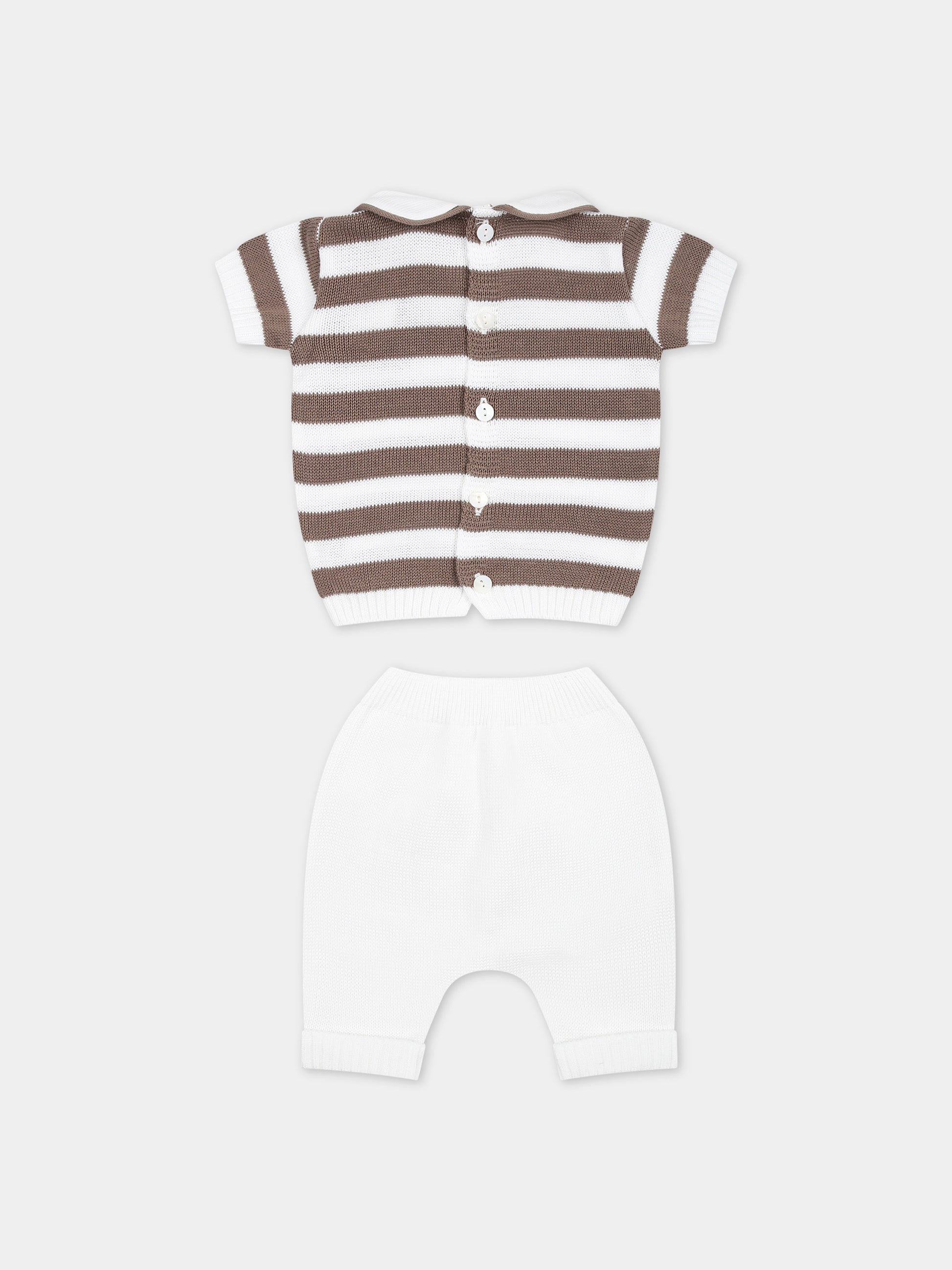 Completo nascita multicolor per neonati,Little Bear,8109 BIANCO/CACAO