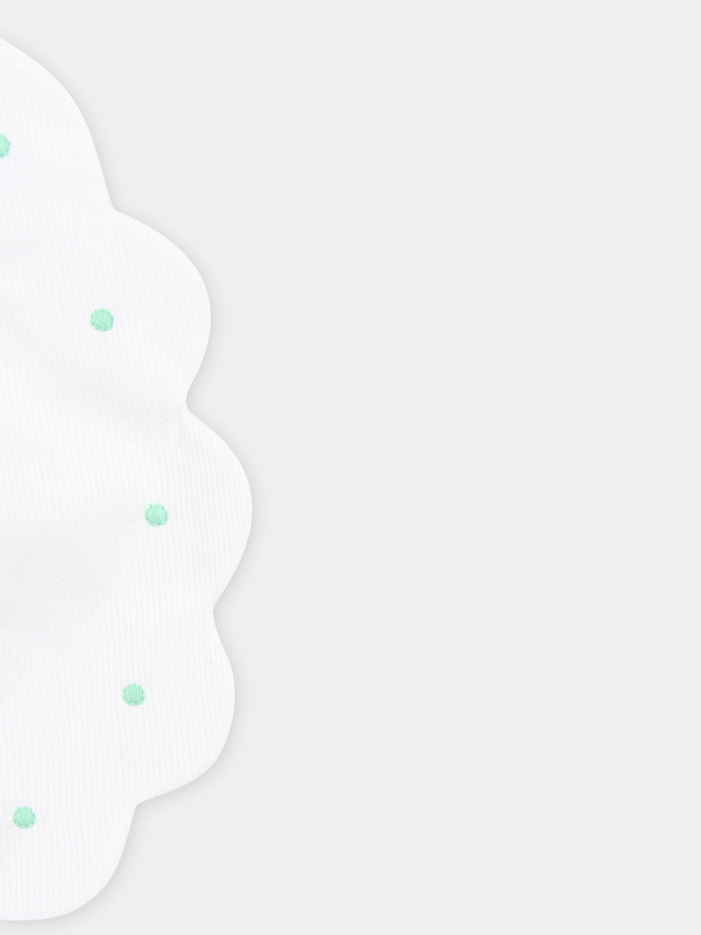 Bavaglino bianco per neonati con pois,Little Bear,2042 BIANCO/MENTA