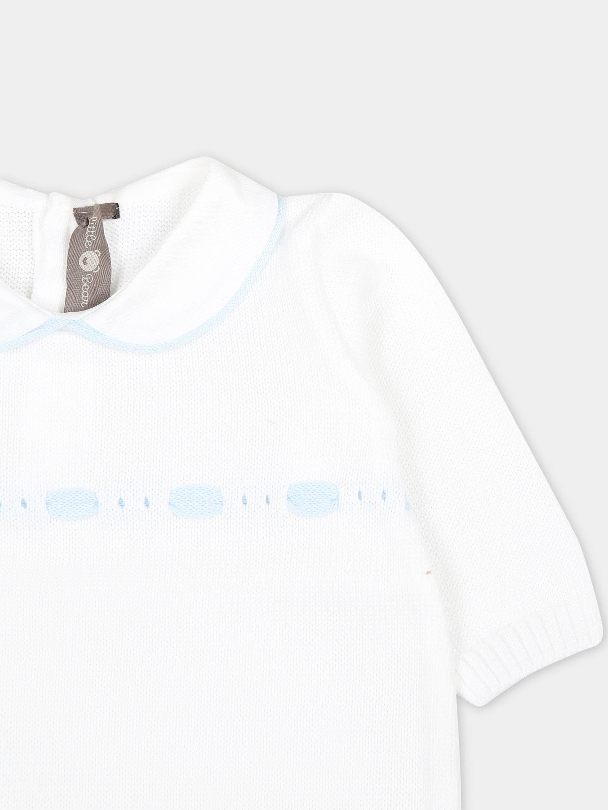 Tutina bianca per neonato,Little Bear,8111 BIANCO/CIELO