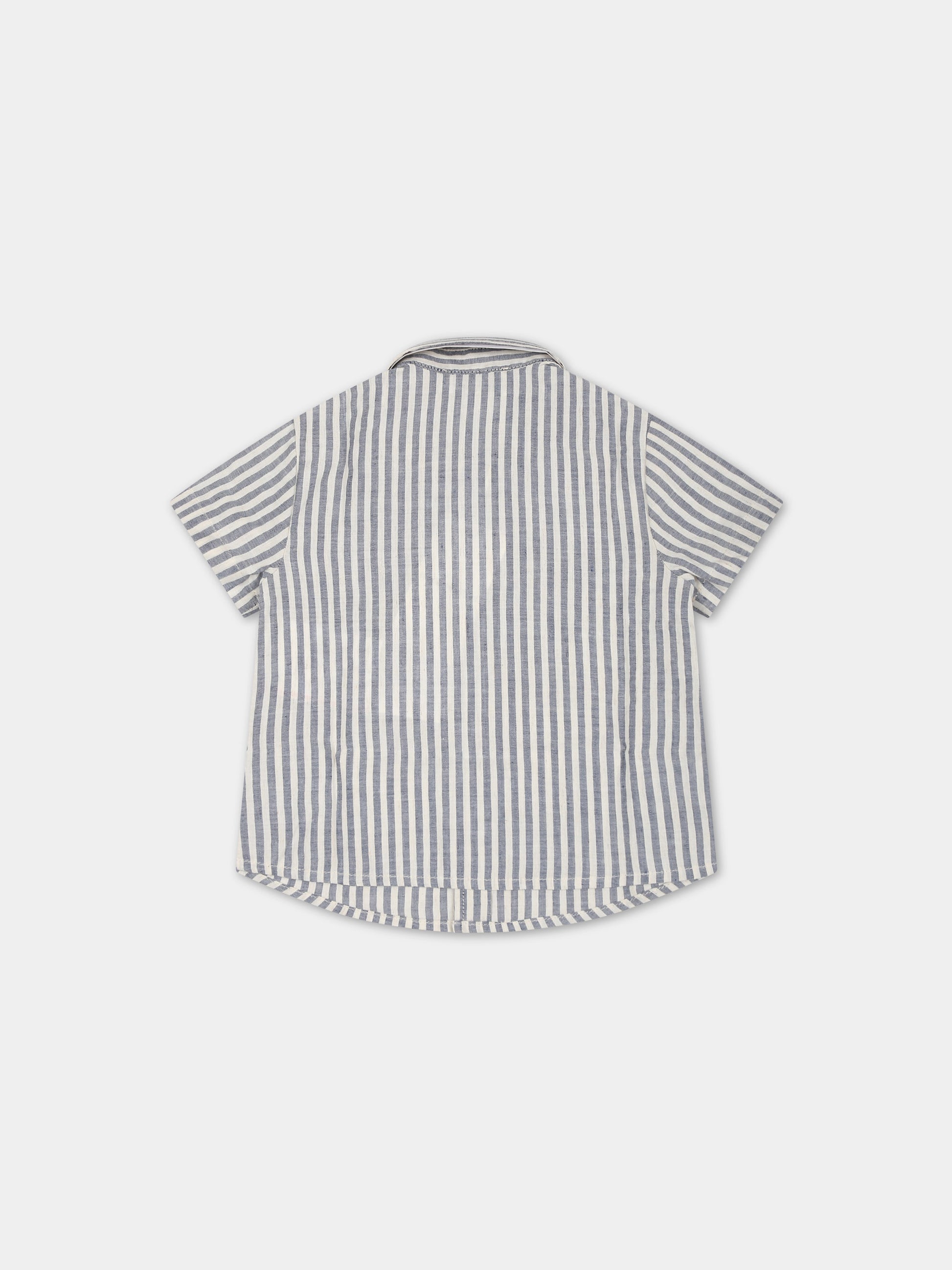 Camicia grigia per neonato con aquilotto,Emporio Armani,3DHCJF 4N8KZ F147