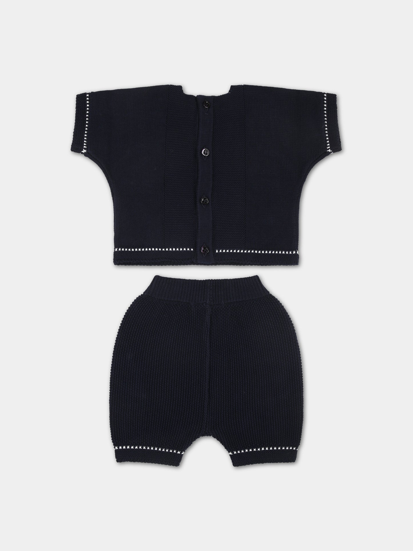 Completo blu per neonato con aquilotto,Armani Junior,3DNV50 NM0BZ 0920